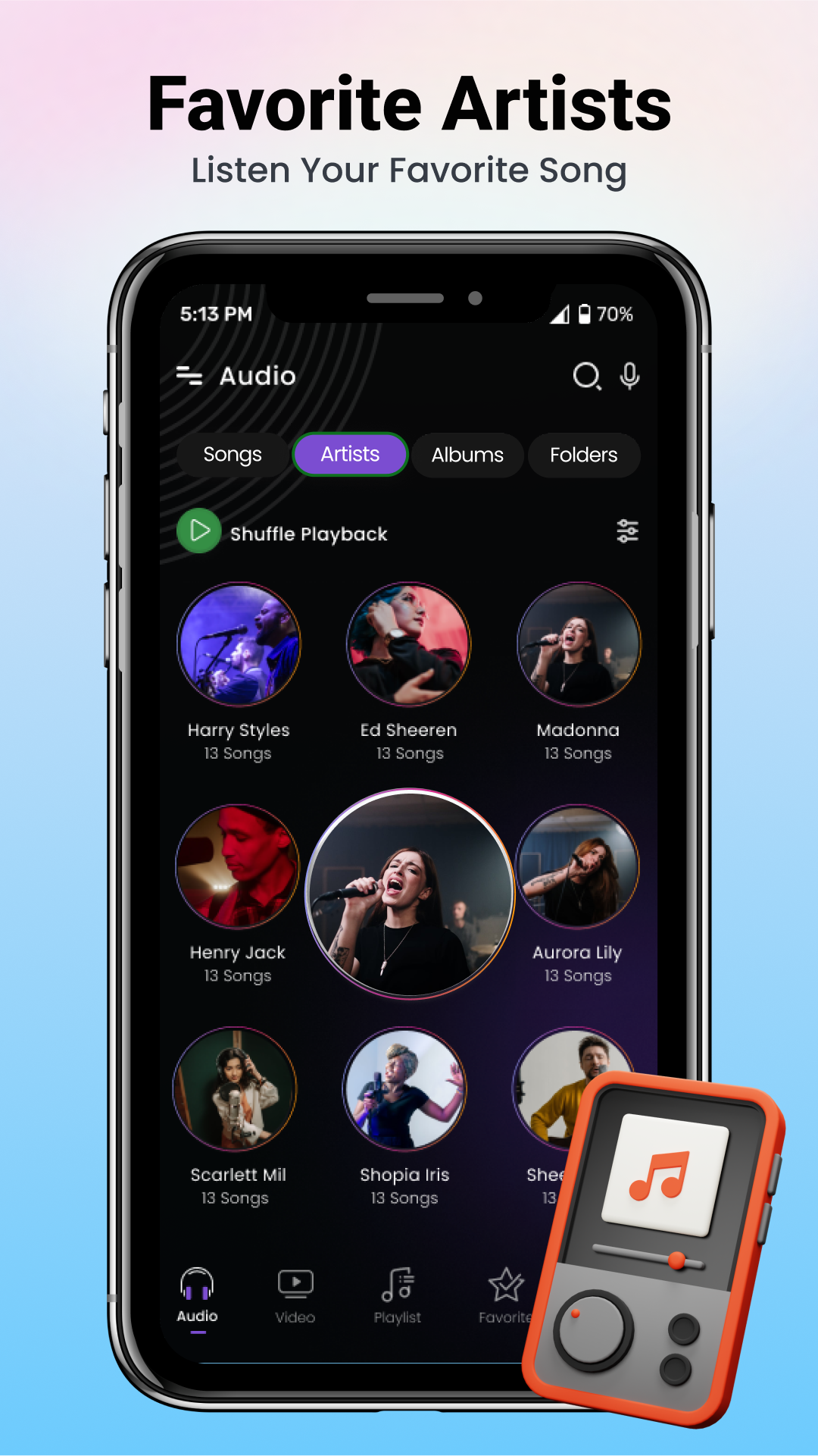 اسکرین شات 2 برنامه Music Player & MP3 Music