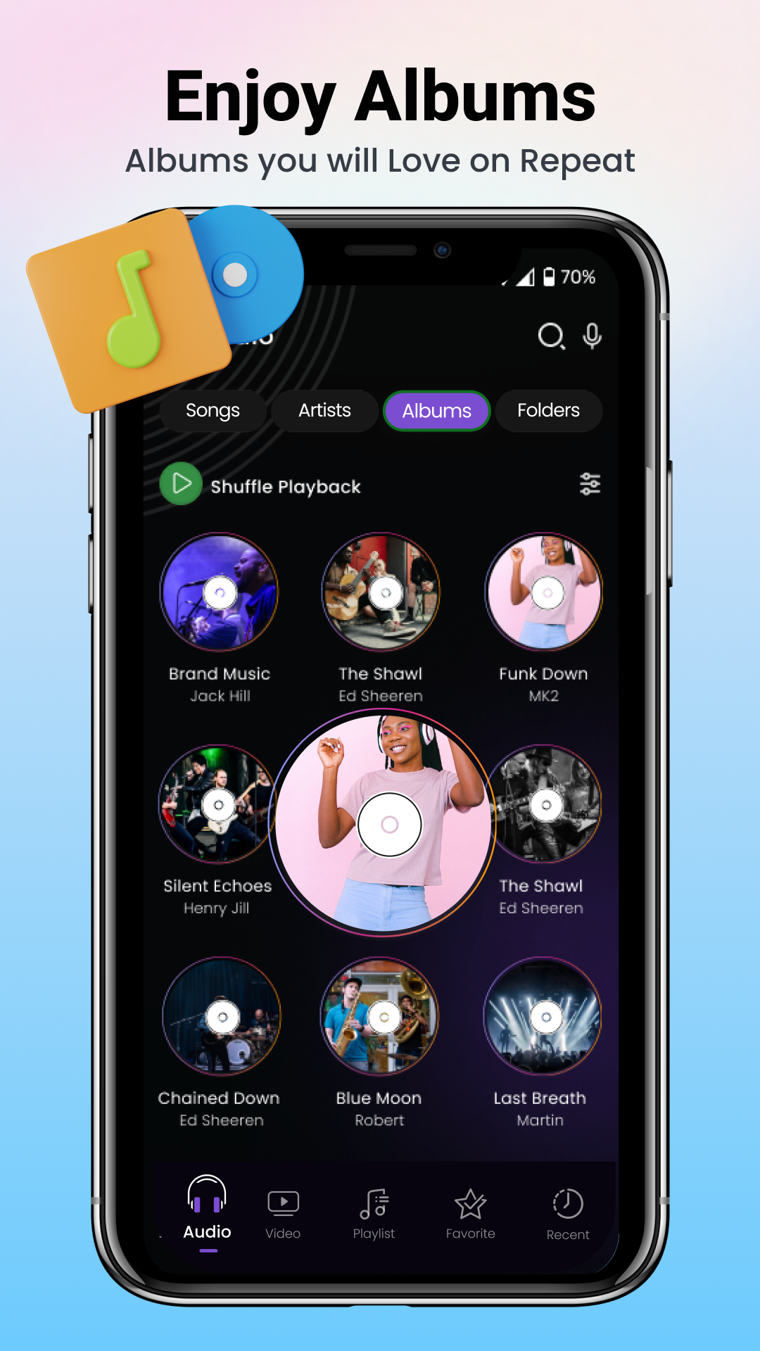 اسکرین شات 5 برنامه Music Player & MP3 Music
