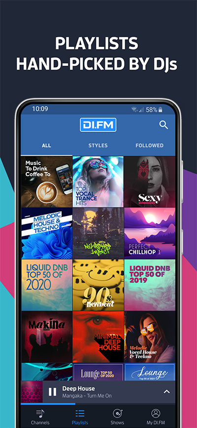 اسکرین شات 2 برنامه DI.FM: Electronic Music Radio