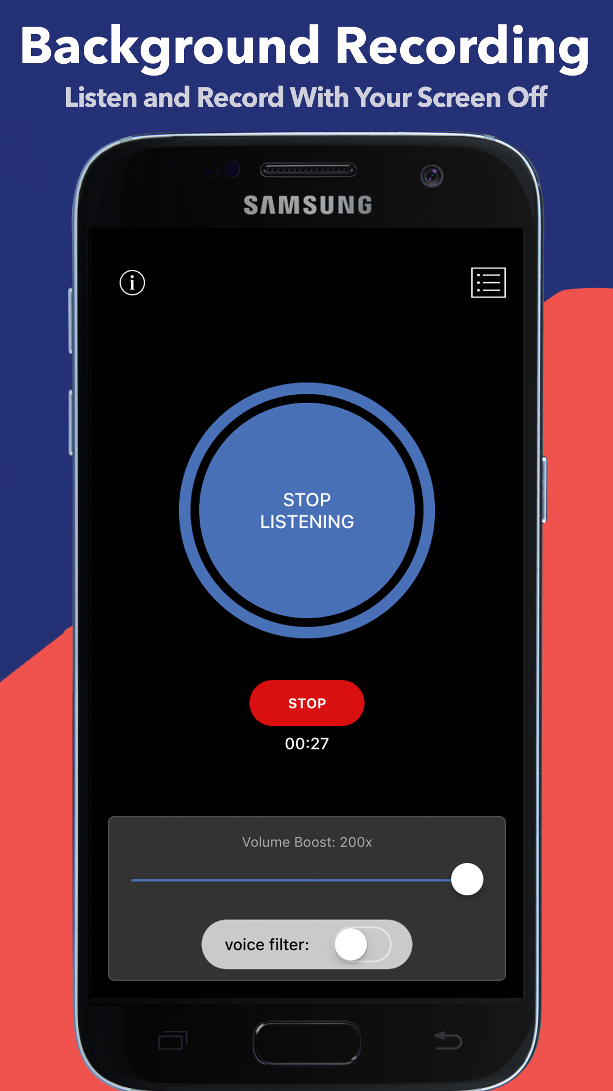 اسکرین شات 3 برنامه Hear Boost: Recording Ear Aid