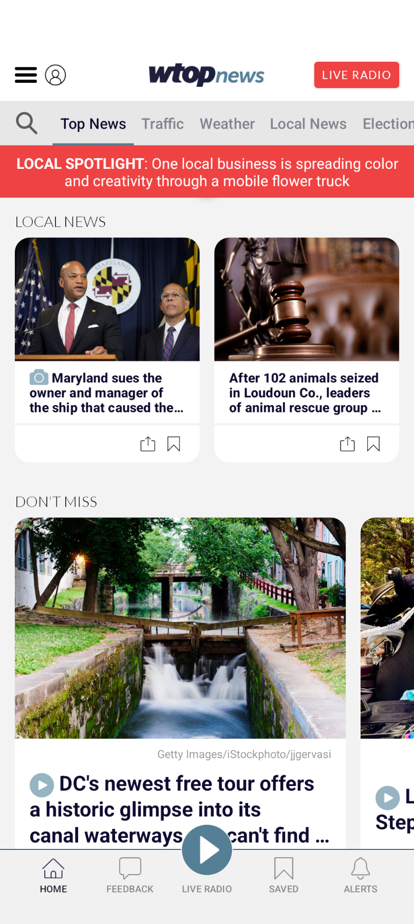 اسکرین شات 1 برنامه WTOP News: DC, MD and VA News