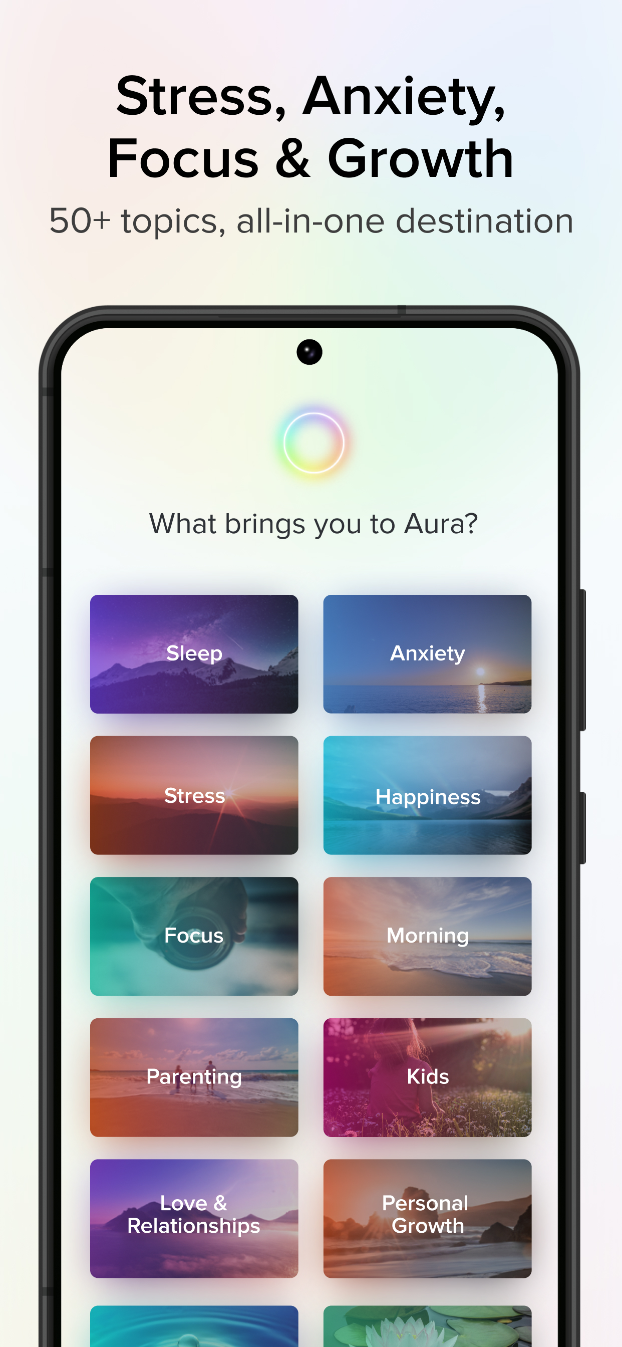 اسکرین شات 5 برنامه Aura: Meditation & Sleep, CBT