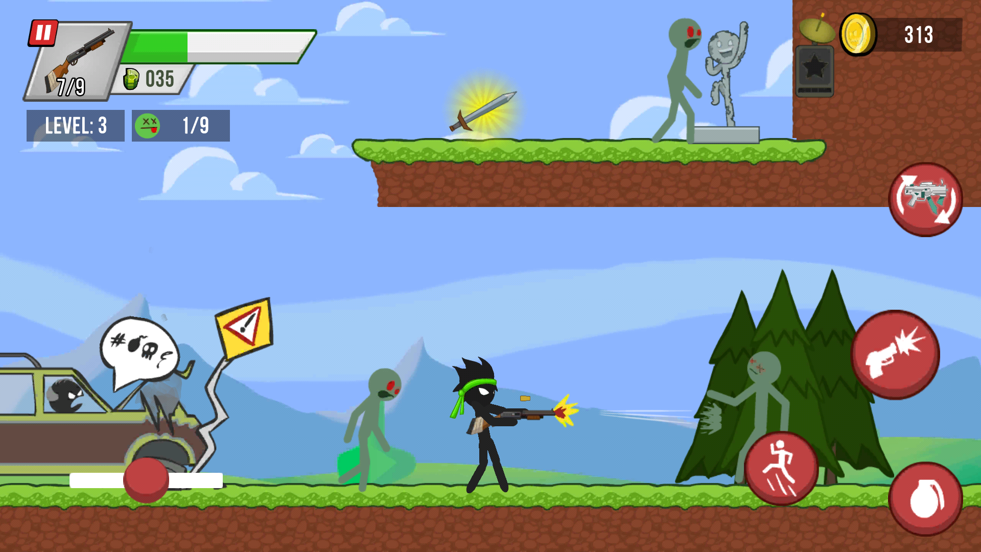 اسکرین شات 1 بازی Stick vs Zombies