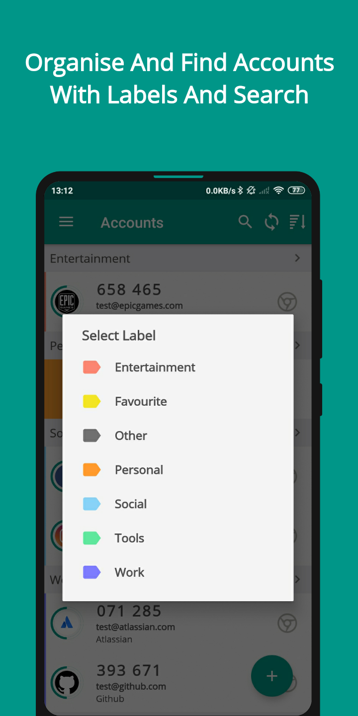 اسکرین شات 4 برنامه TOTP Authenticator – 2FA Cloud