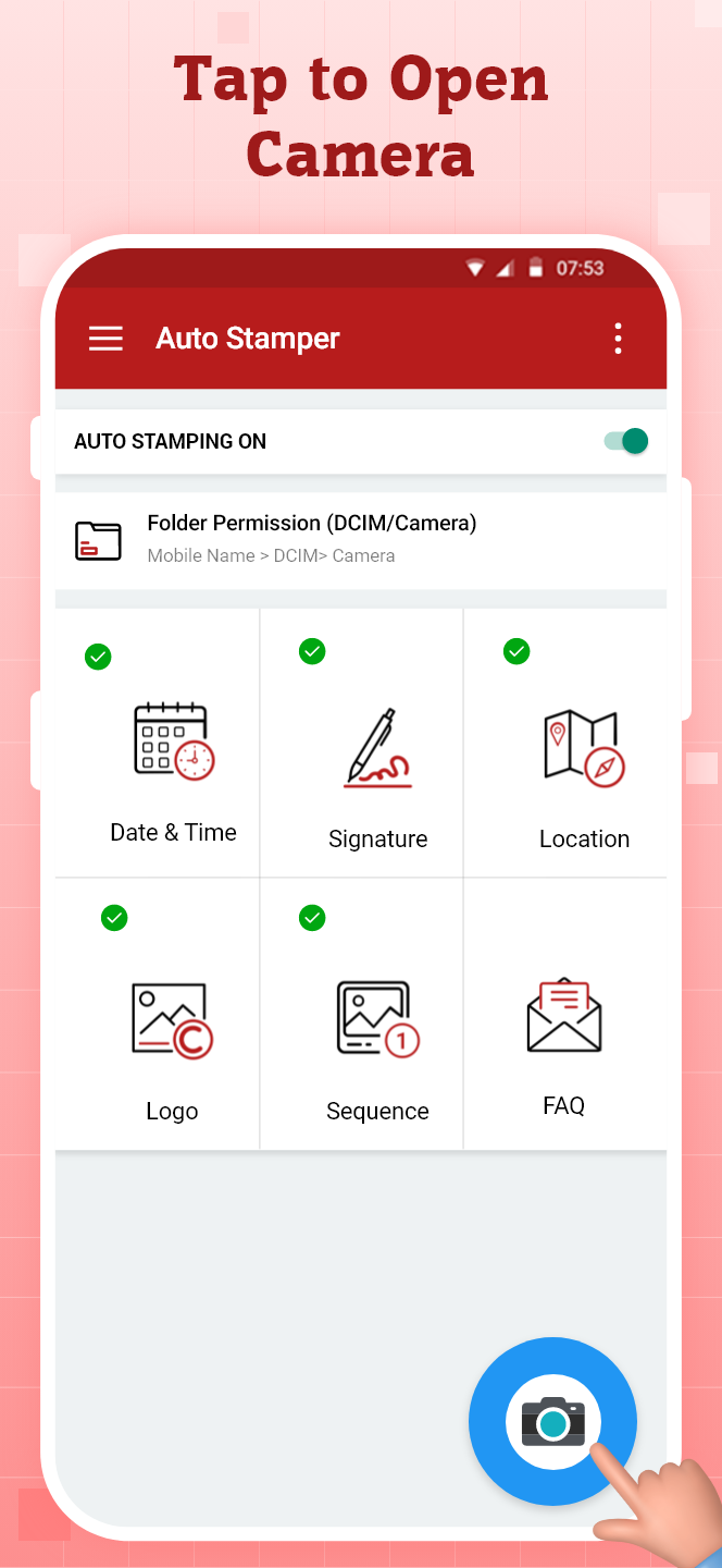اسکرین شات 3 برنامه Auto Stamper™: Date Timestamp