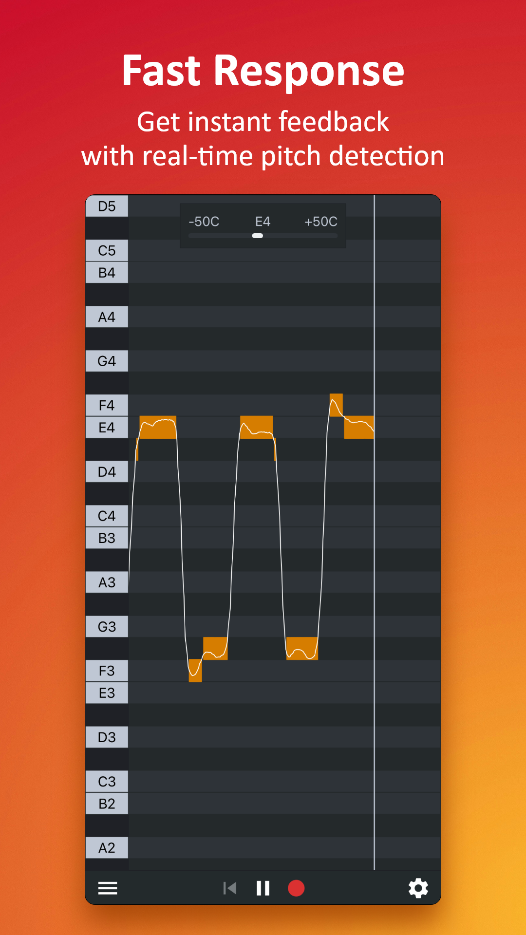 اسکرین شات 3 برنامه Nail the Pitch - Vocal Monitor