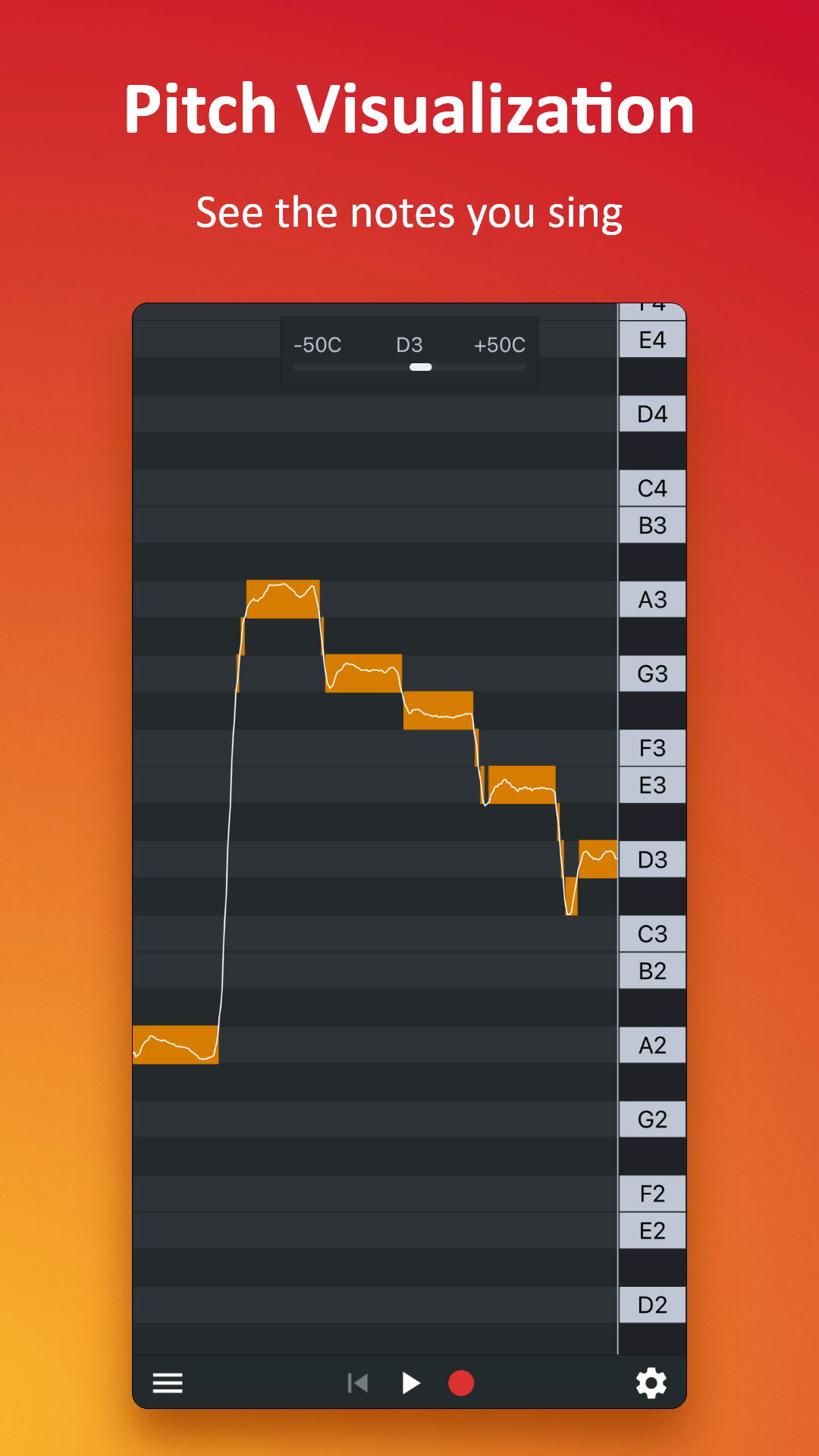 اسکرین شات 2 برنامه Nail the Pitch - Vocal Monitor
