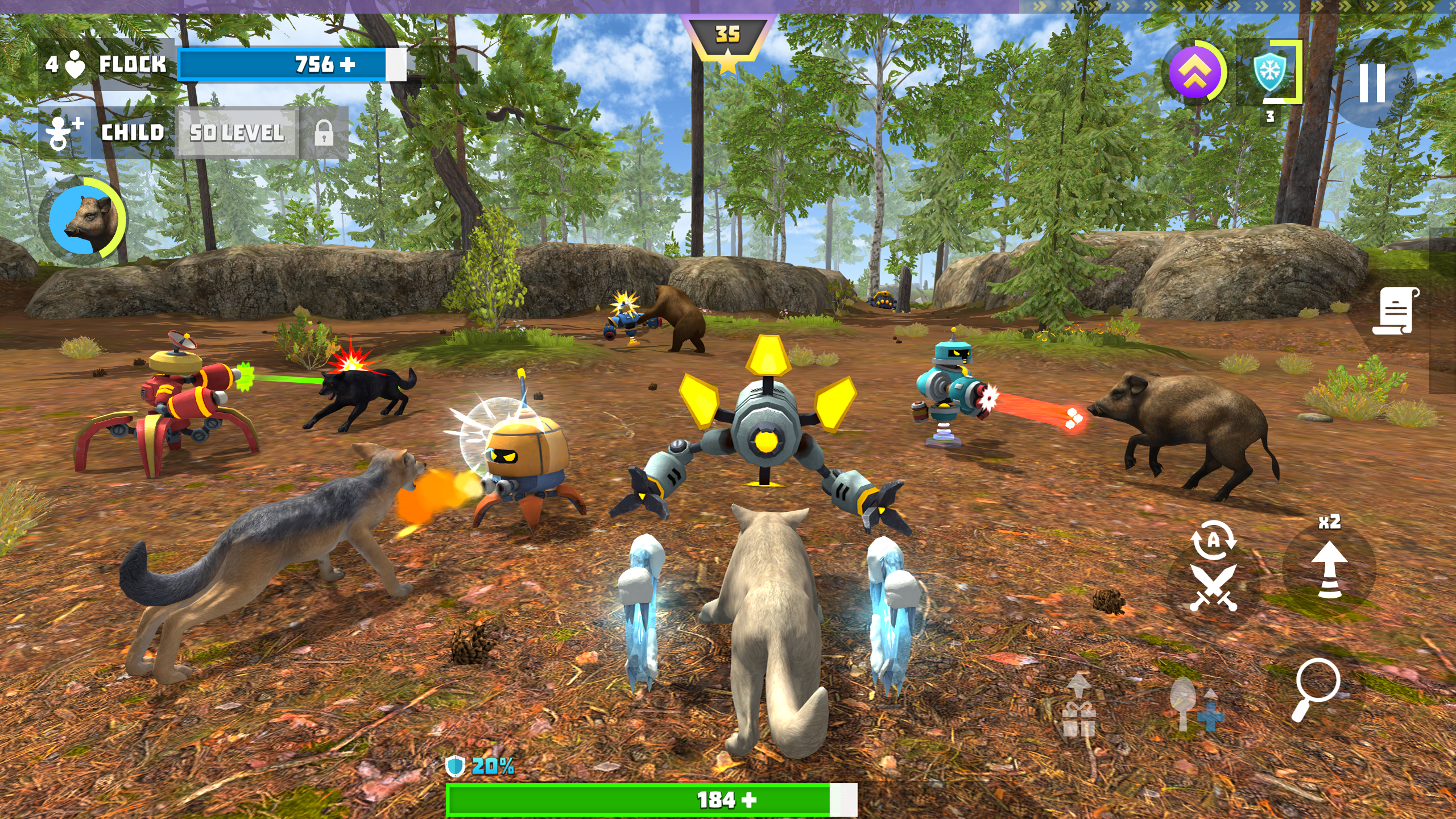 اسکرین شات 3 بازی Wolf Hero: Animals vs Robots