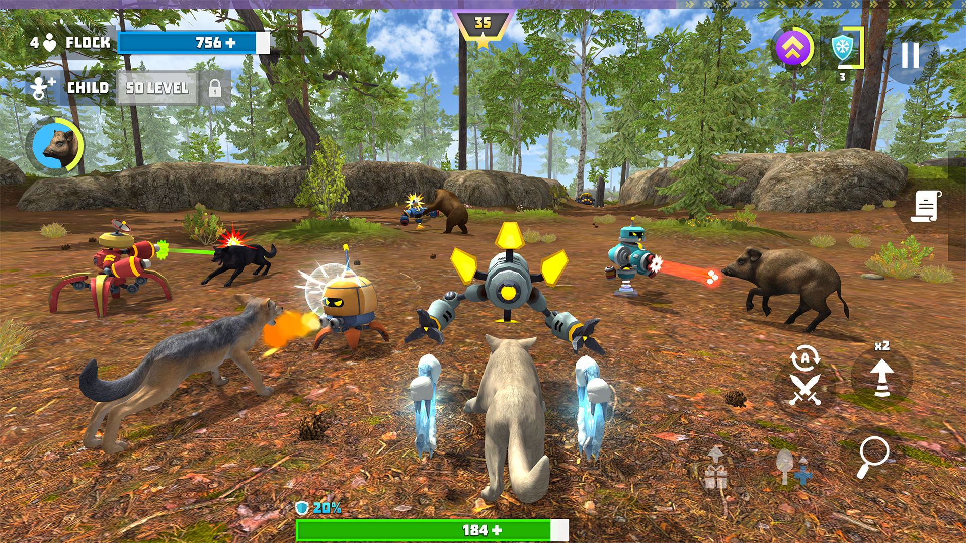اسکرین شات 2 بازی Wolf Hero: Animals vs Robots