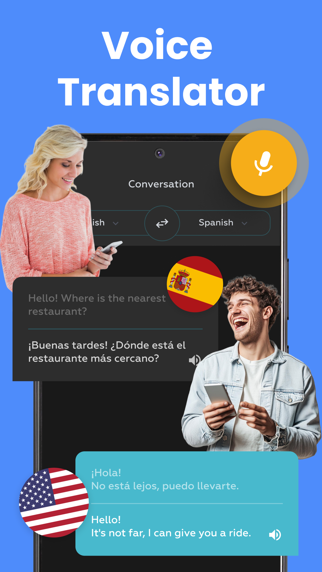 اسکرین شات 2 برنامه AI Voice Translator: Translate