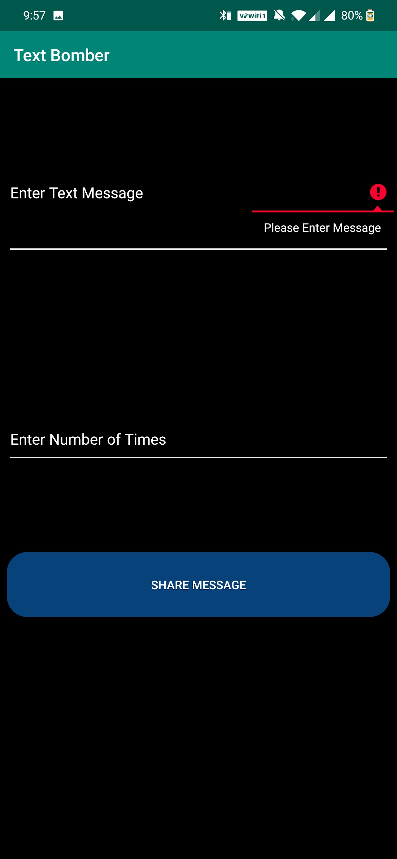 اسکرین شات 1 برنامه Text Bomber