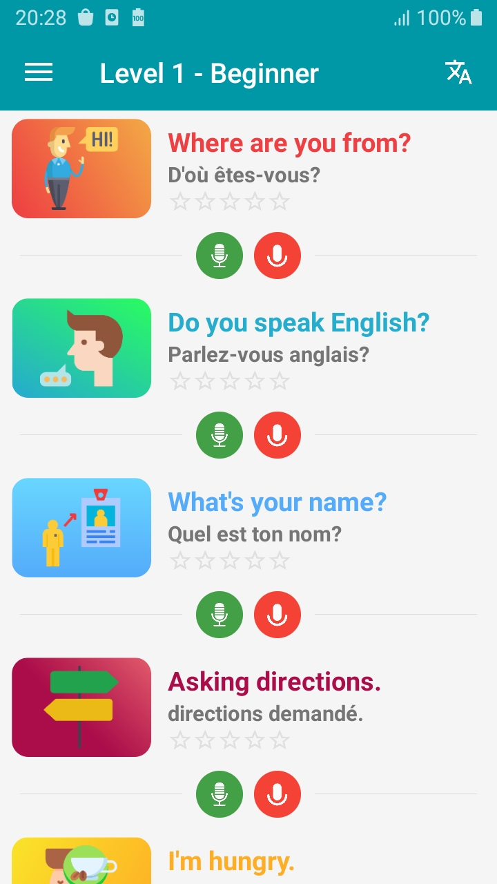 اسکرین شات 1 برنامه English Conversation - Awabe