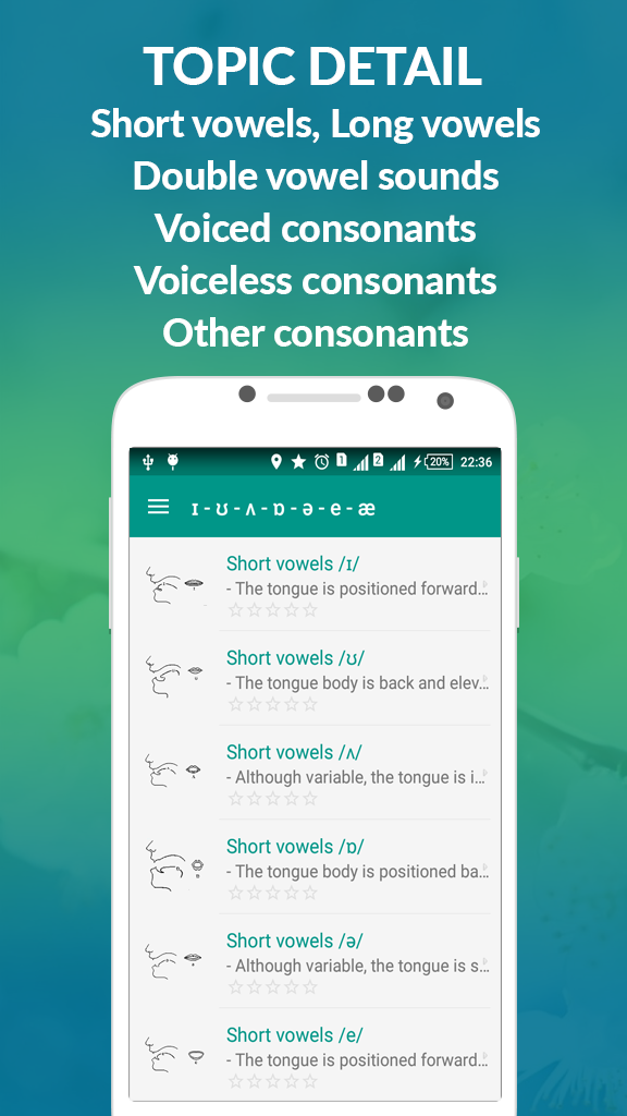 اسکرین شات 2 برنامه English Pronunciation - Awabe