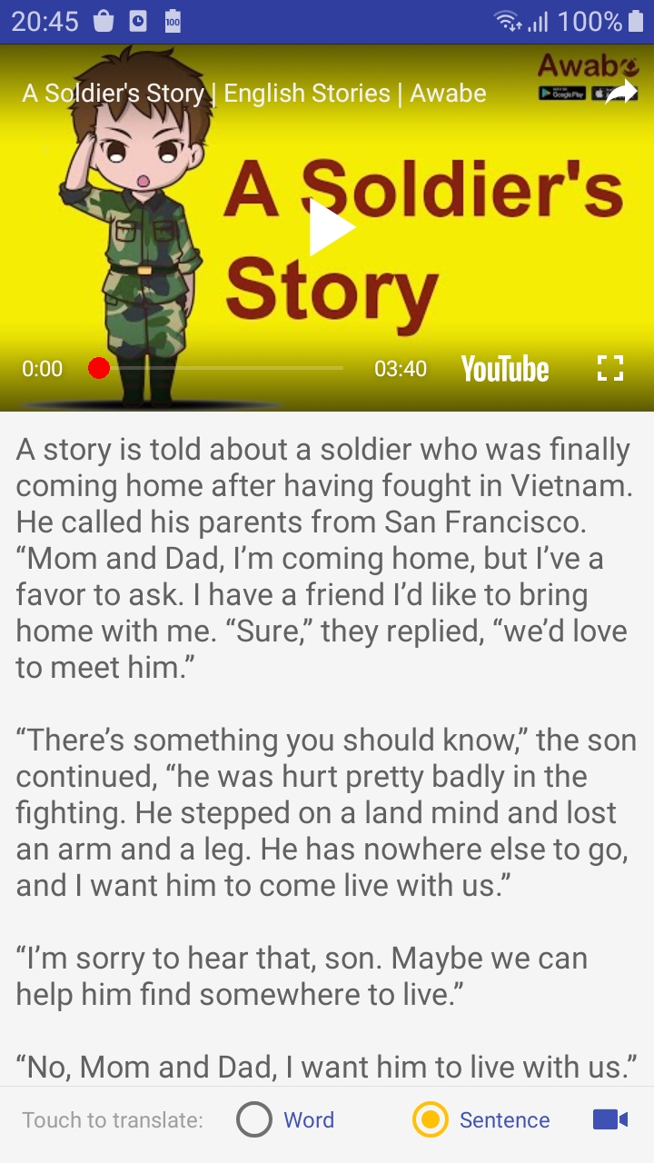 اسکرین شات 2 برنامه English reading - Awabe