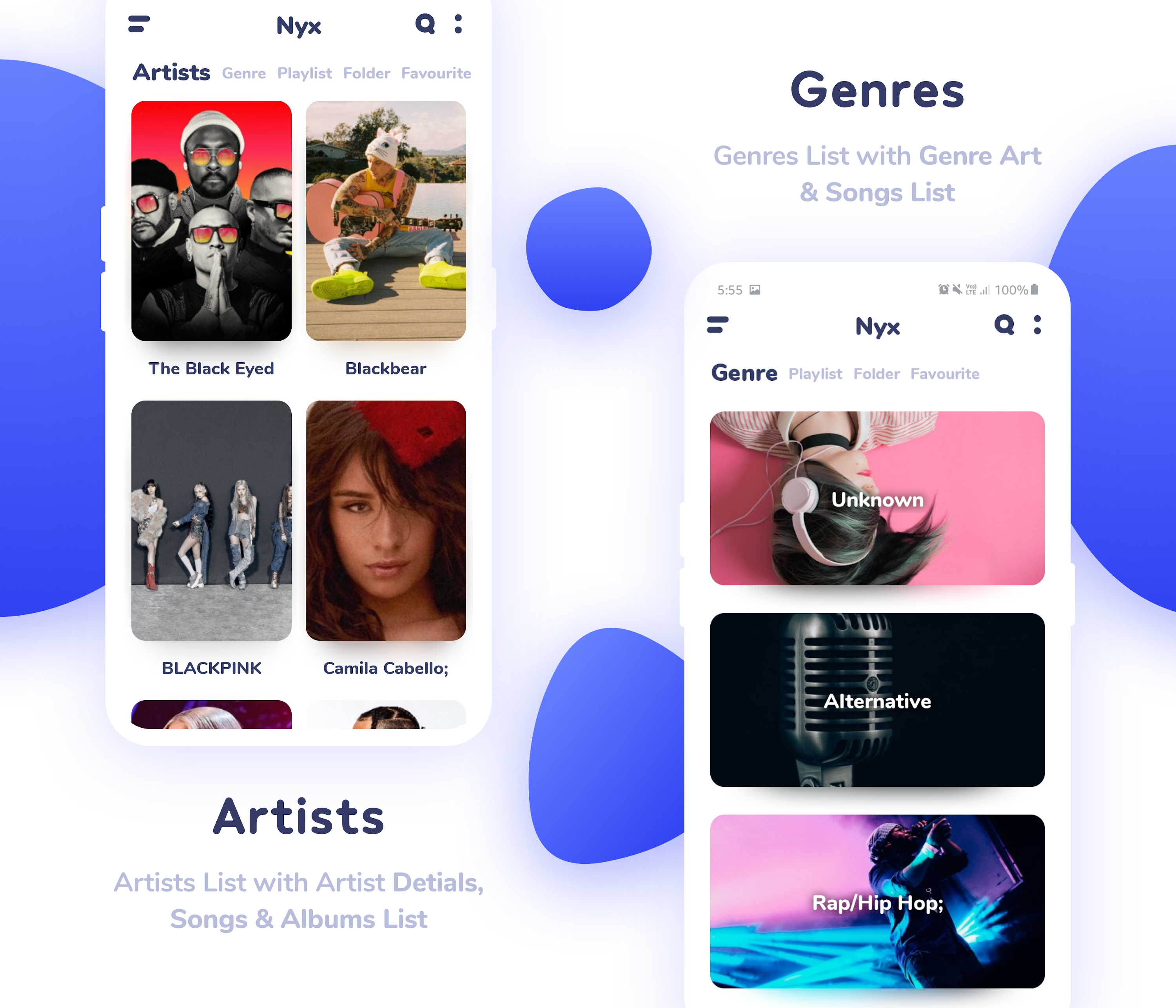 اسکرین شات 3 برنامه NYX Music Player- Offline MP3