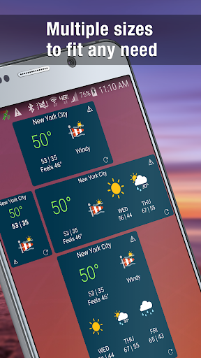 اسکرین شات 2 برنامه Weather Widget by WeatherBug: Alerts & Forecast