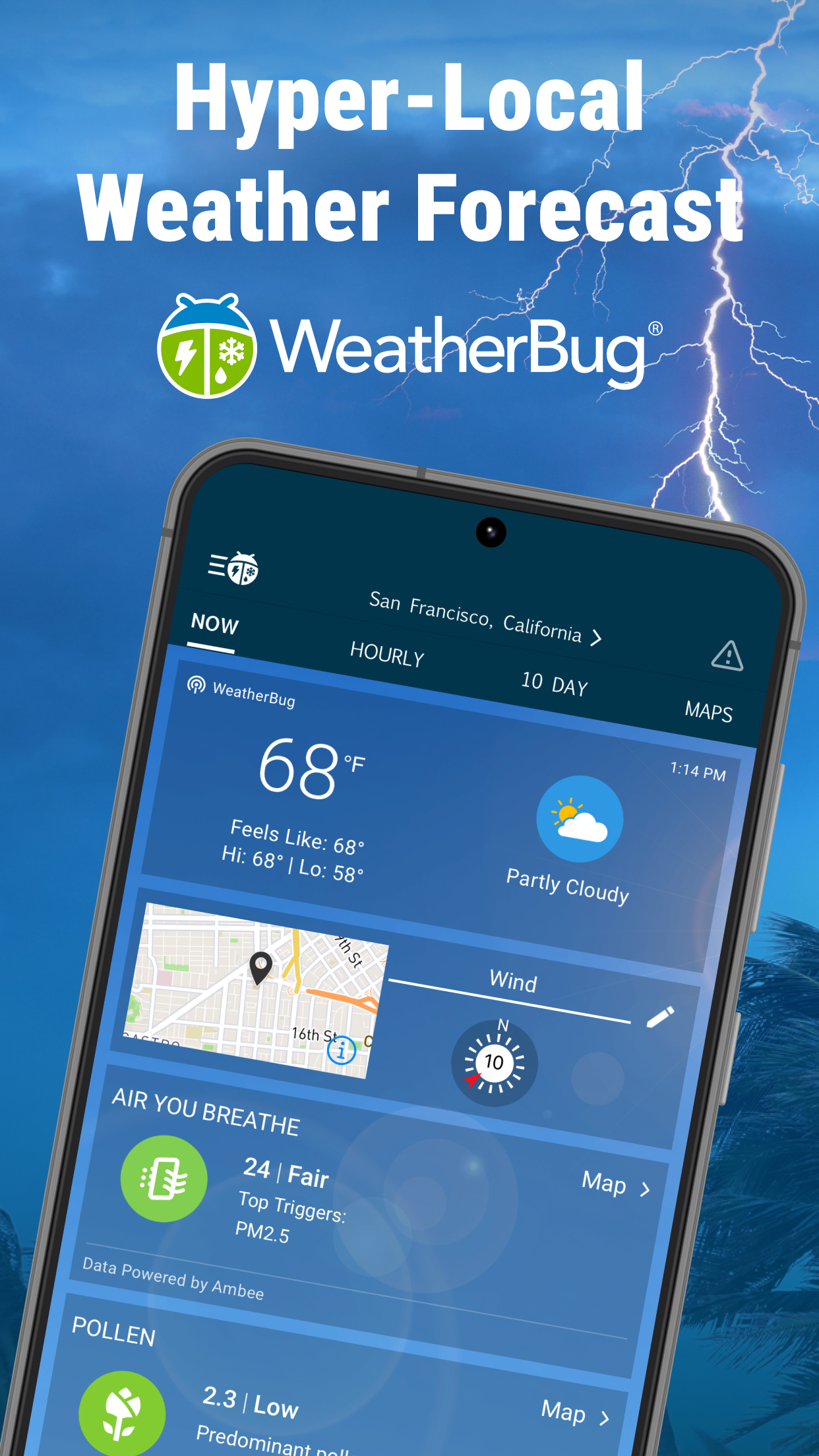 اسکرین شات 1 برنامه WeatherBug: Weather Forecast