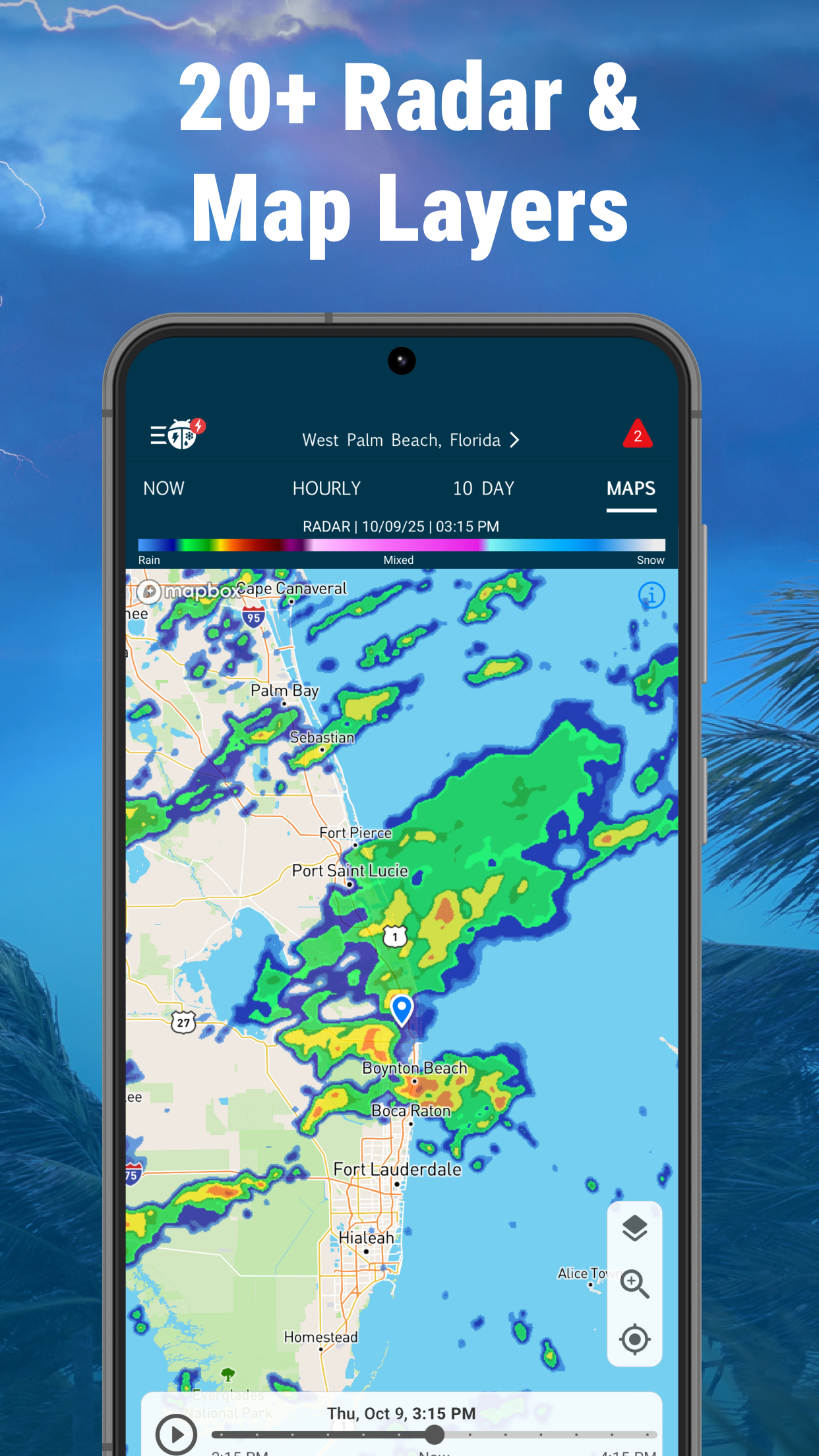 اسکرین شات 2 برنامه WeatherBug: Weather Forecast