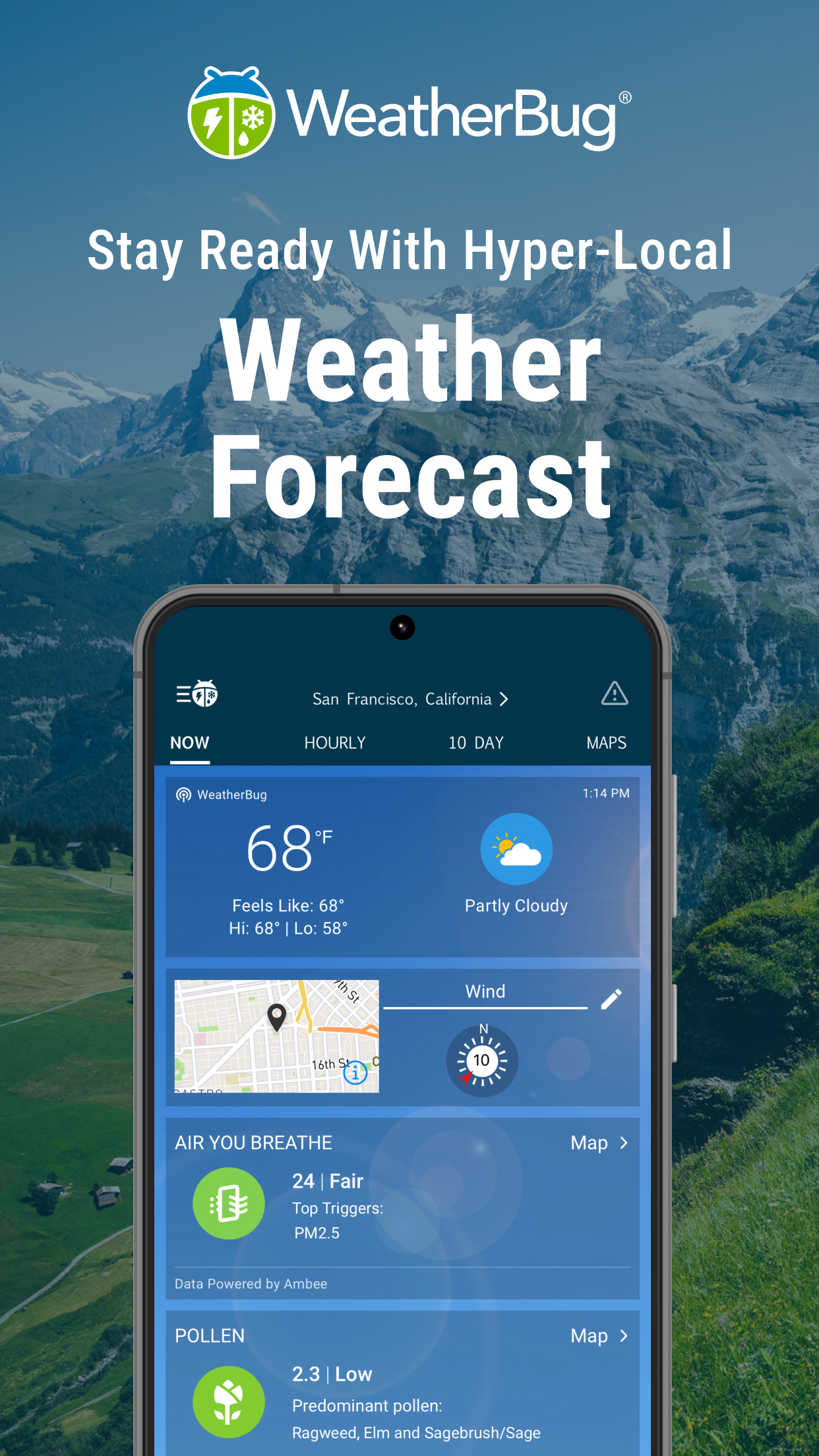 اسکرین شات 1 برنامه WeatherBug: Weather Forecast