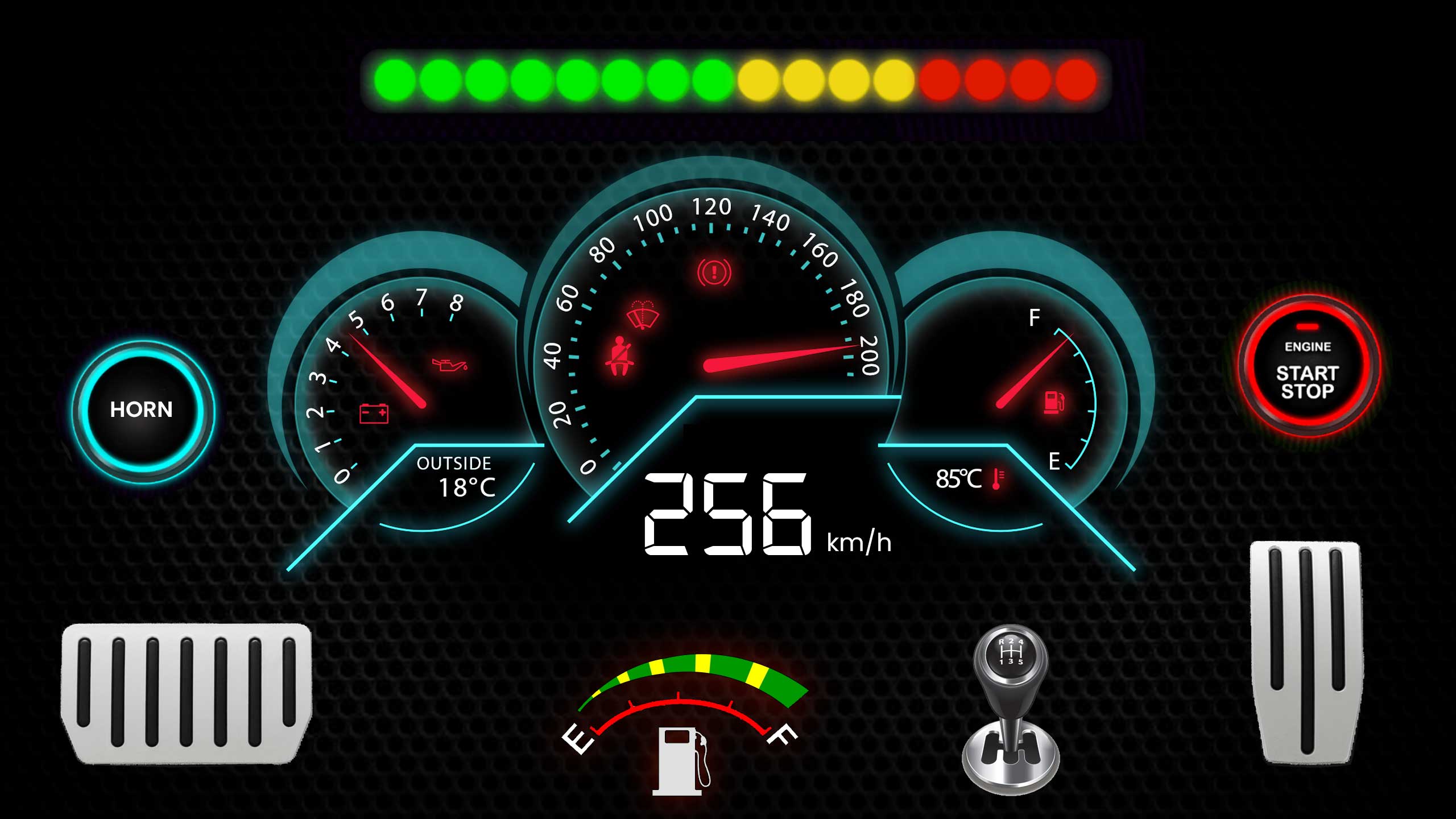 اسکرین شات 1 برنامه Car Engine Sounds - Gas Pedal