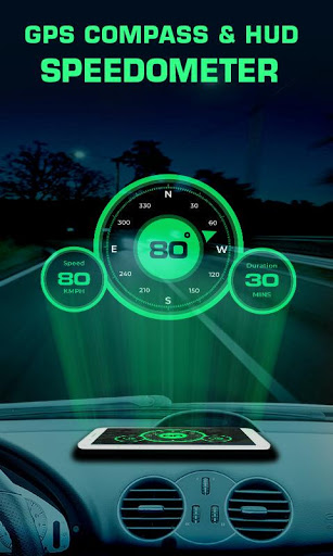 اسکرین شات 1 برنامه GPS Compass Navigator & HUD Speedometer