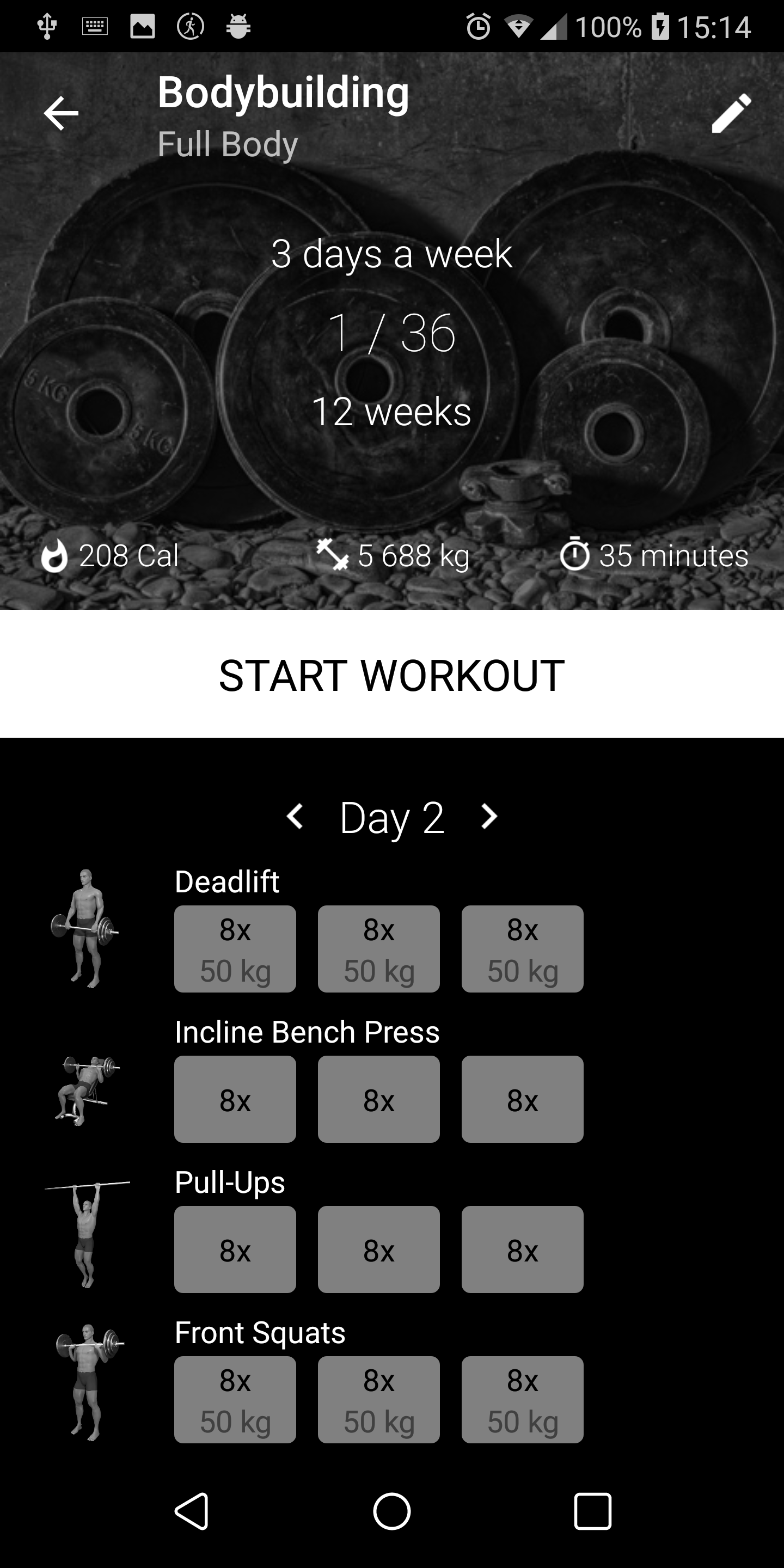 اسکرین شات 1 برنامه Bodybuilding. Weight Lifting
