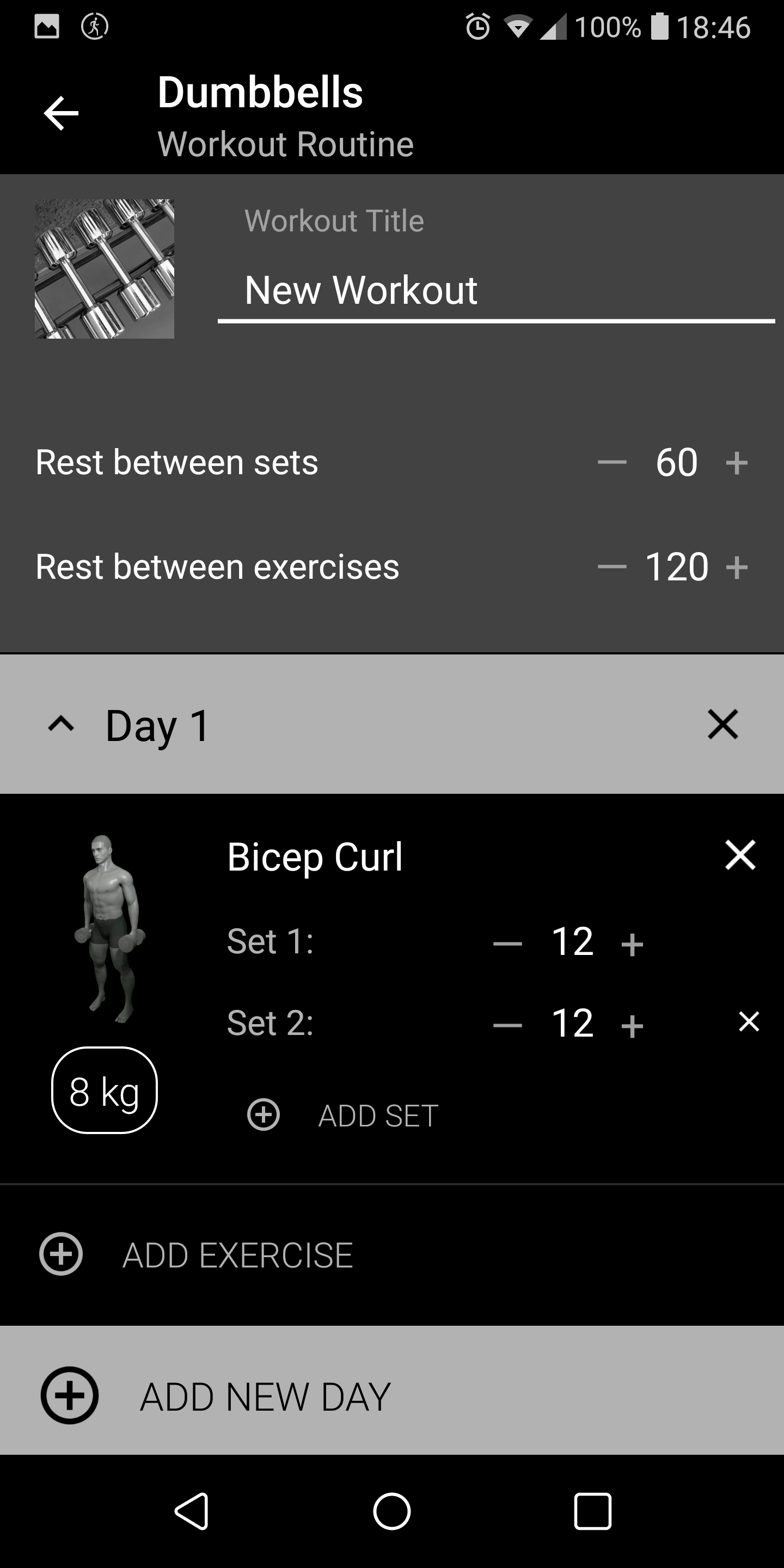 اسکرین شات 7 برنامه Dumbbell Workout at Home & Gym