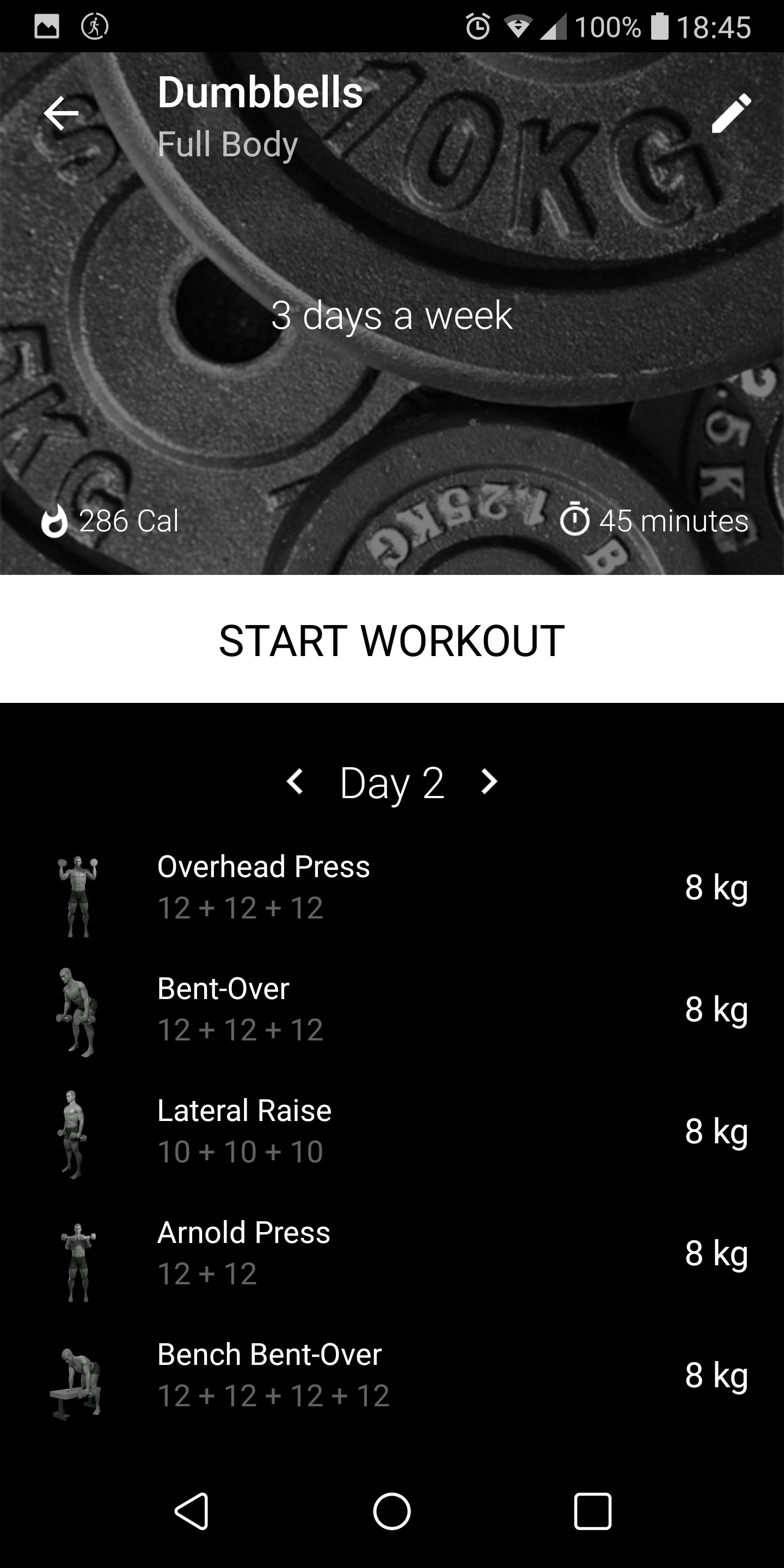 اسکرین شات 1 برنامه Dumbbell Workout at Home & Gym