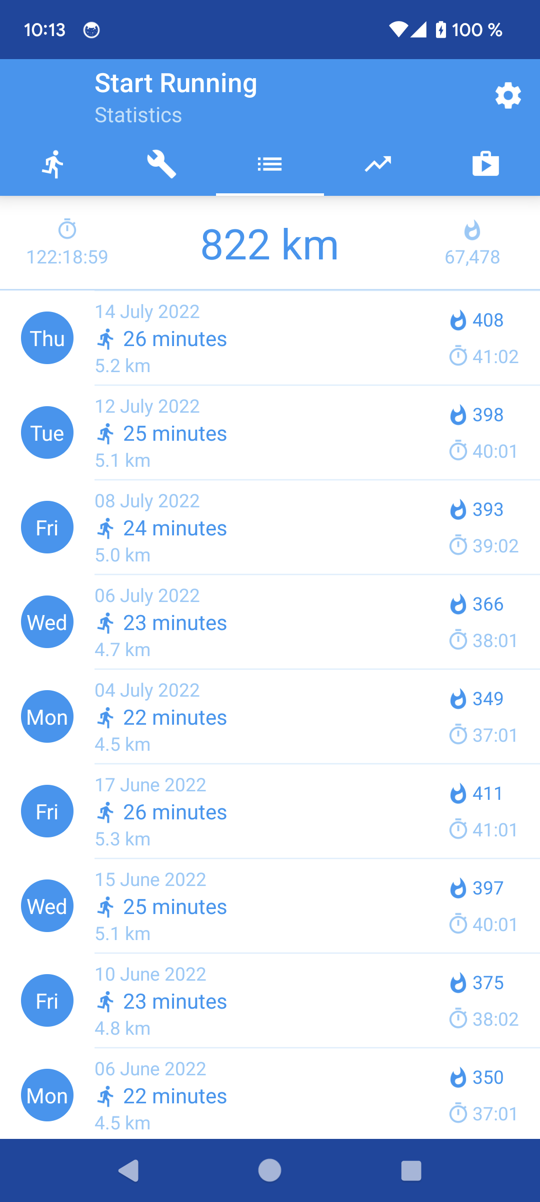 اسکرین شات 5 برنامه Start Running. Zero to 5k