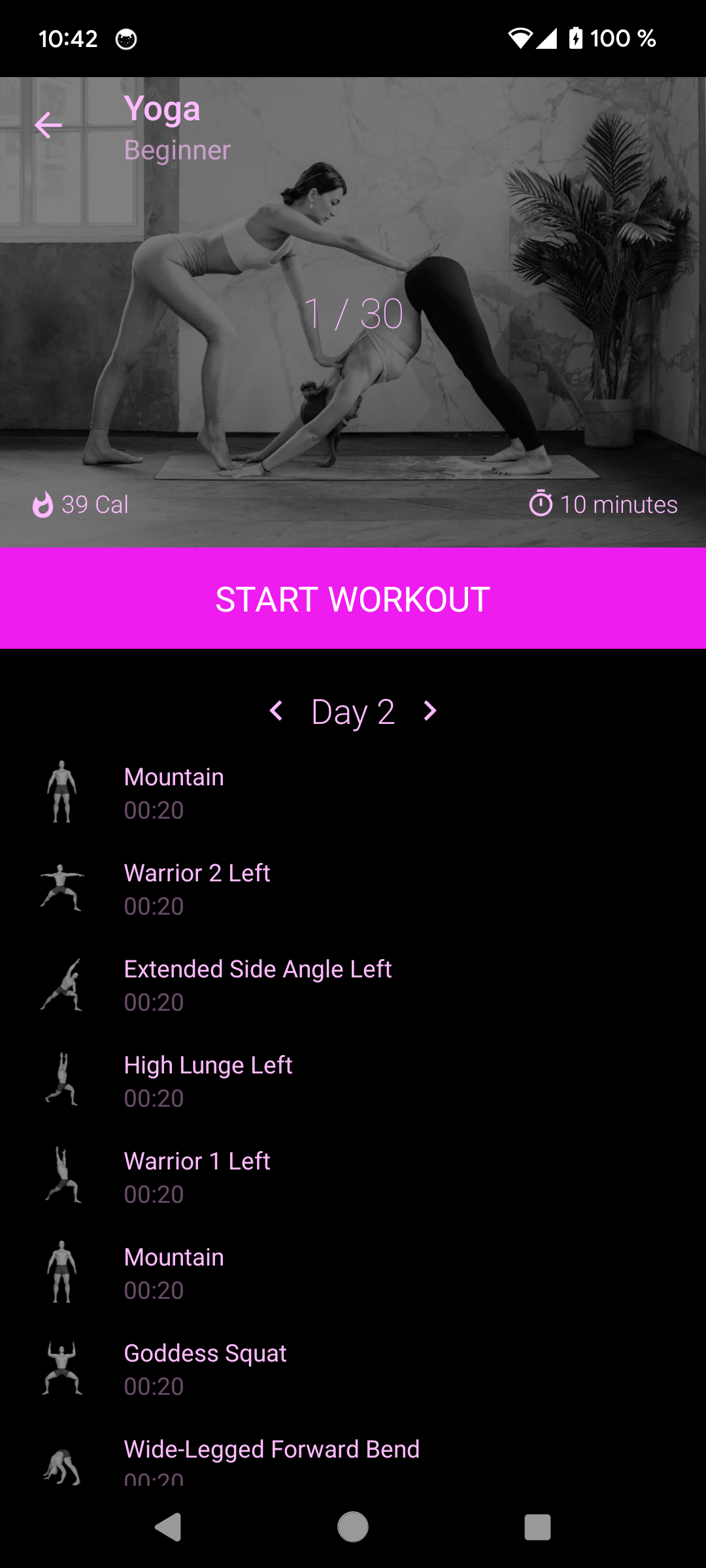 اسکرین شات 2 برنامه Yoga in 30 days