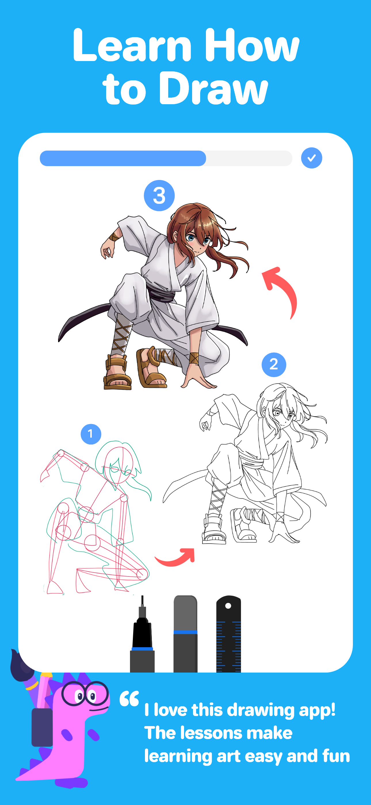 اسکرین شات 2 برنامه Drawing Desk: Learn to Draw