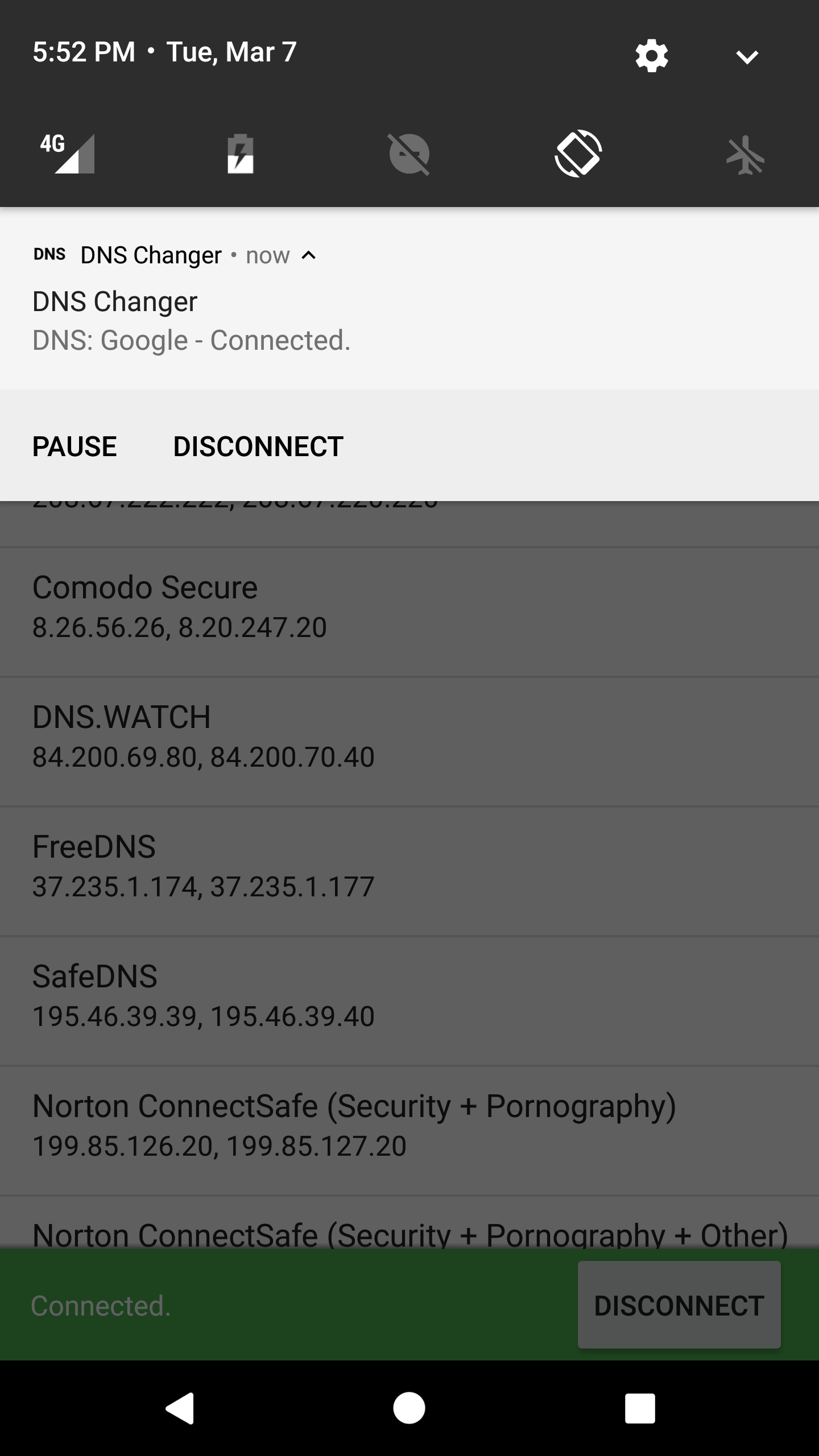 اسکرین شات برنامه DNS Changer - Lilly 8