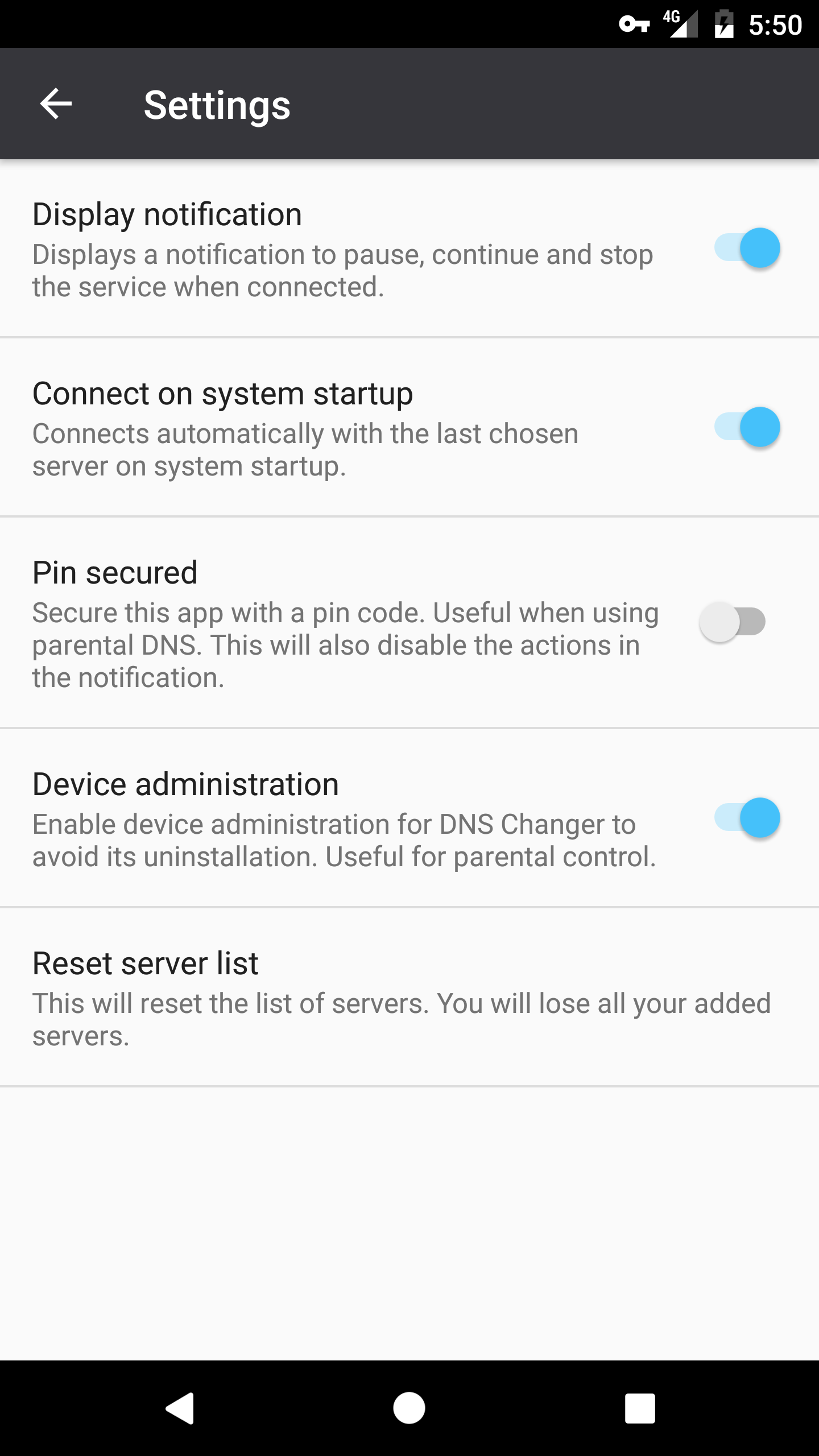 اسکرین شات برنامه DNS Changer - Lilly 4