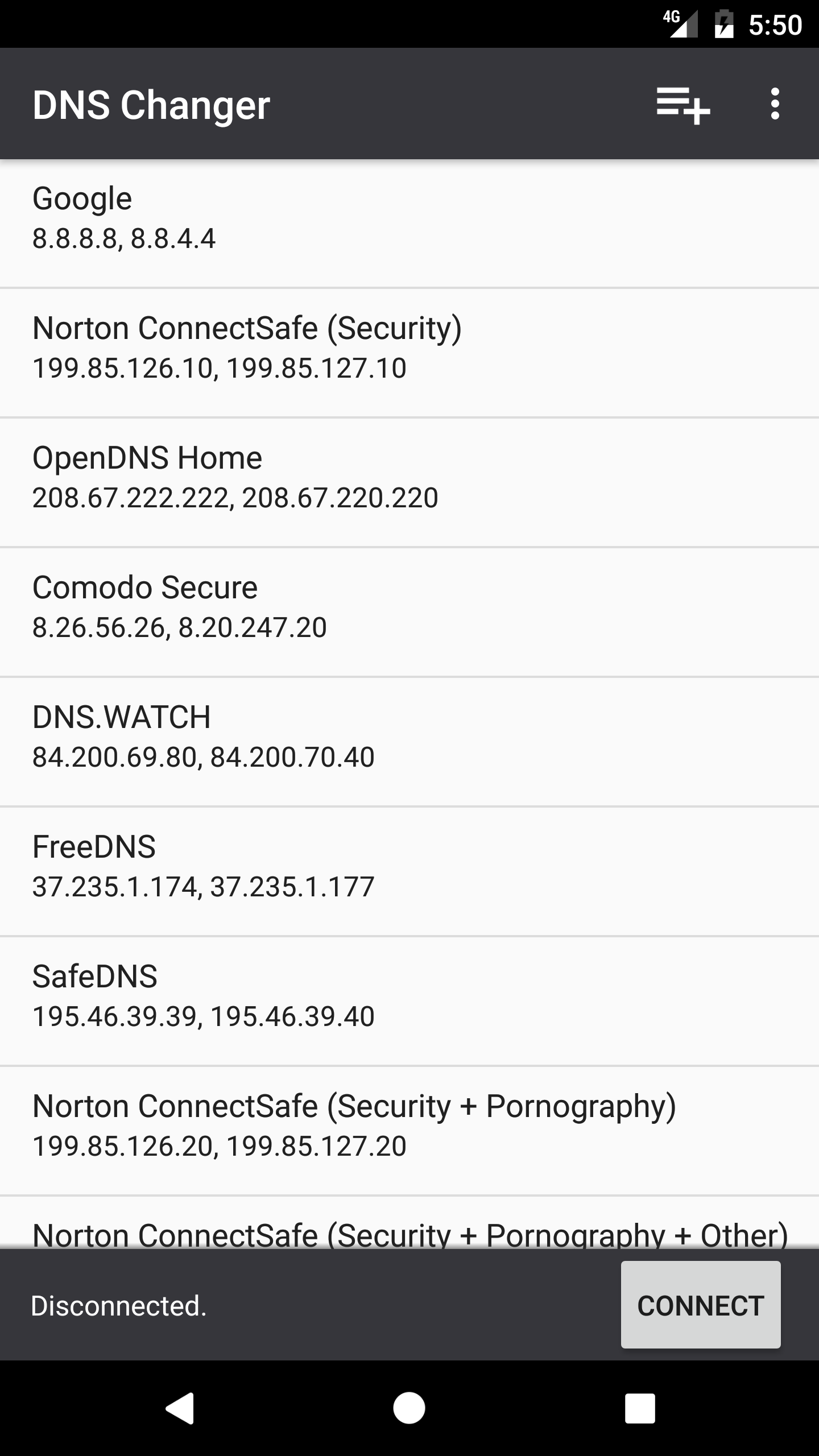 اسکرین شات برنامه DNS Changer - Lilly 1