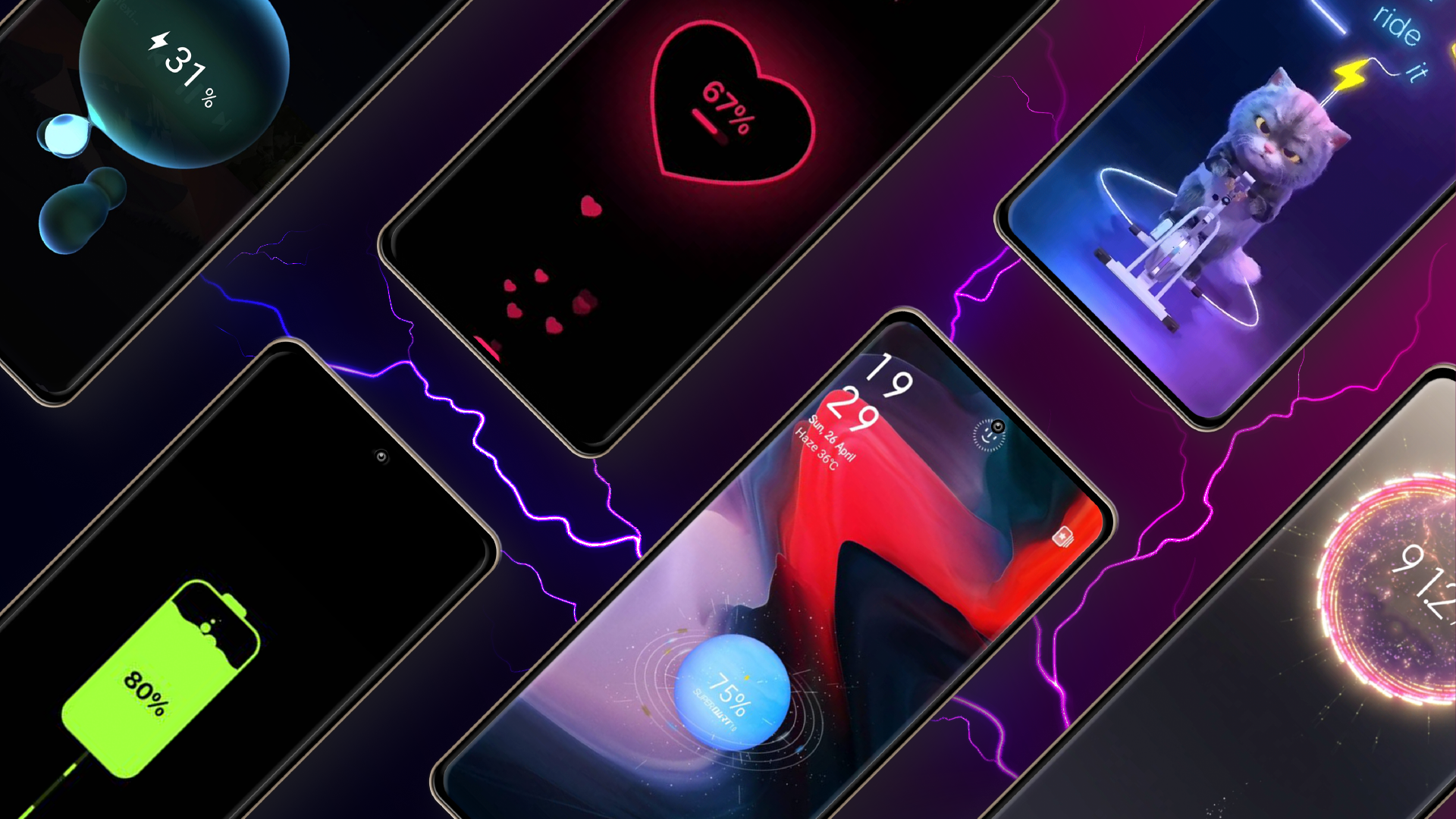 اسکرین شات 1 برنامه Battery Charging Animation 4D