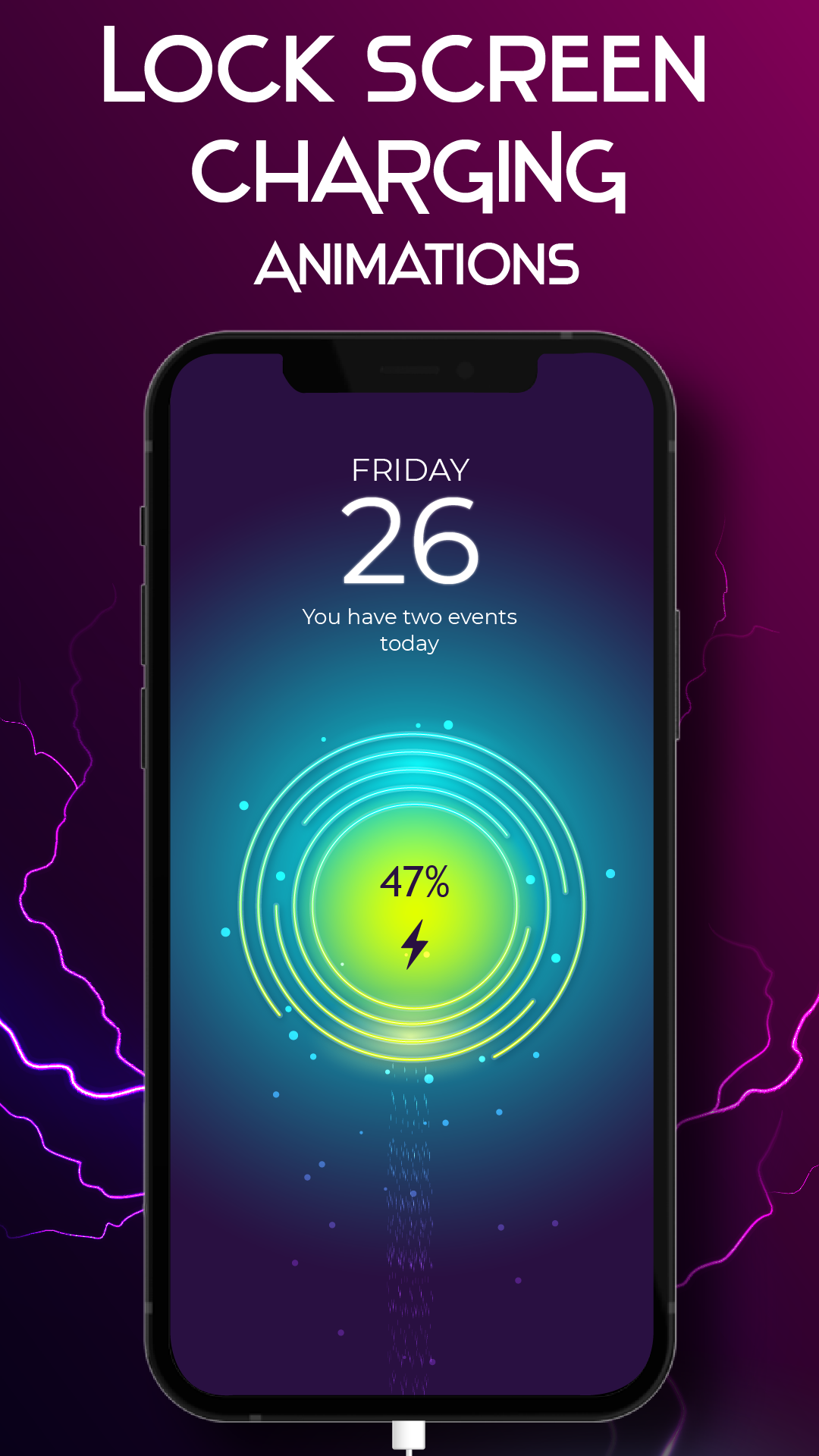 اسکرین شات 5 برنامه Battery Charging Animation 4D