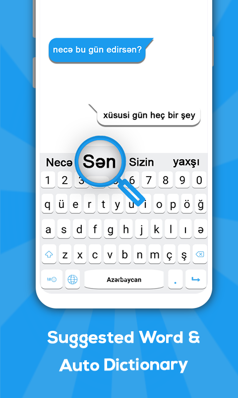 اسکرین شات 3 برنامه Azerbaijani Keyboard