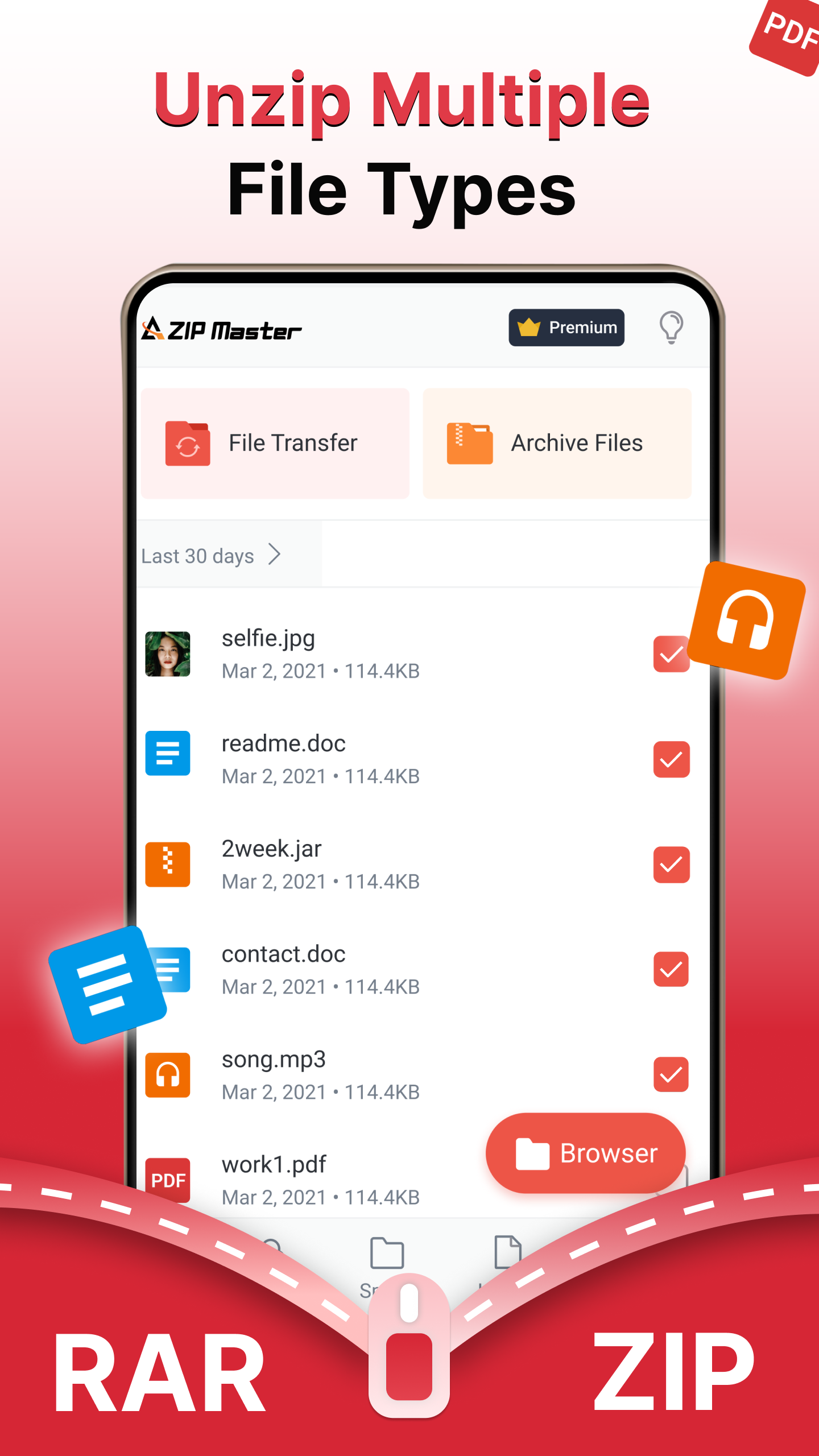 اسکرین شات 2 برنامه AZIP Lite & ZIP / RAR, Unzip
