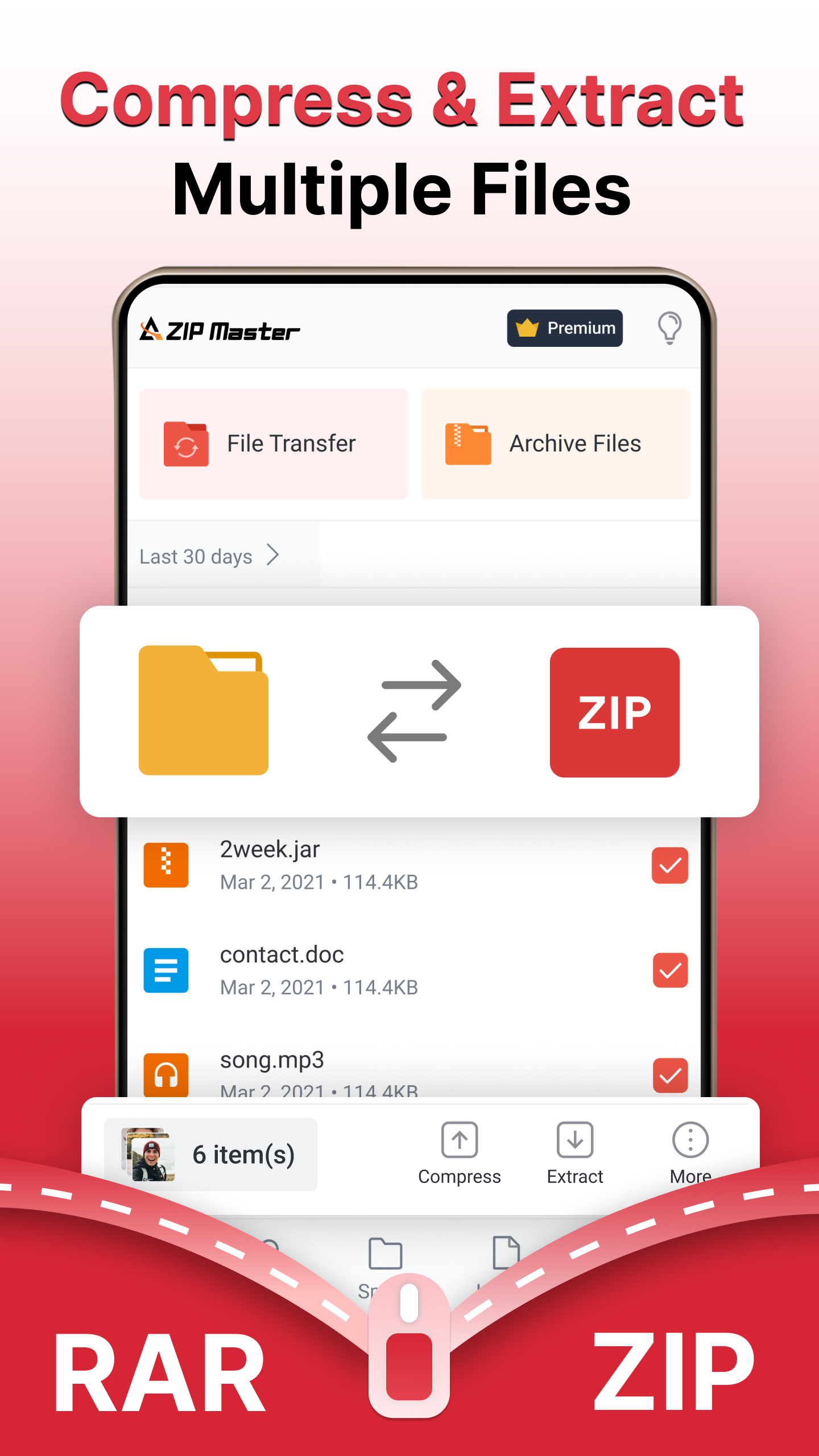 اسکرین شات 1 برنامه AZIP Lite & ZIP / RAR, Unzip