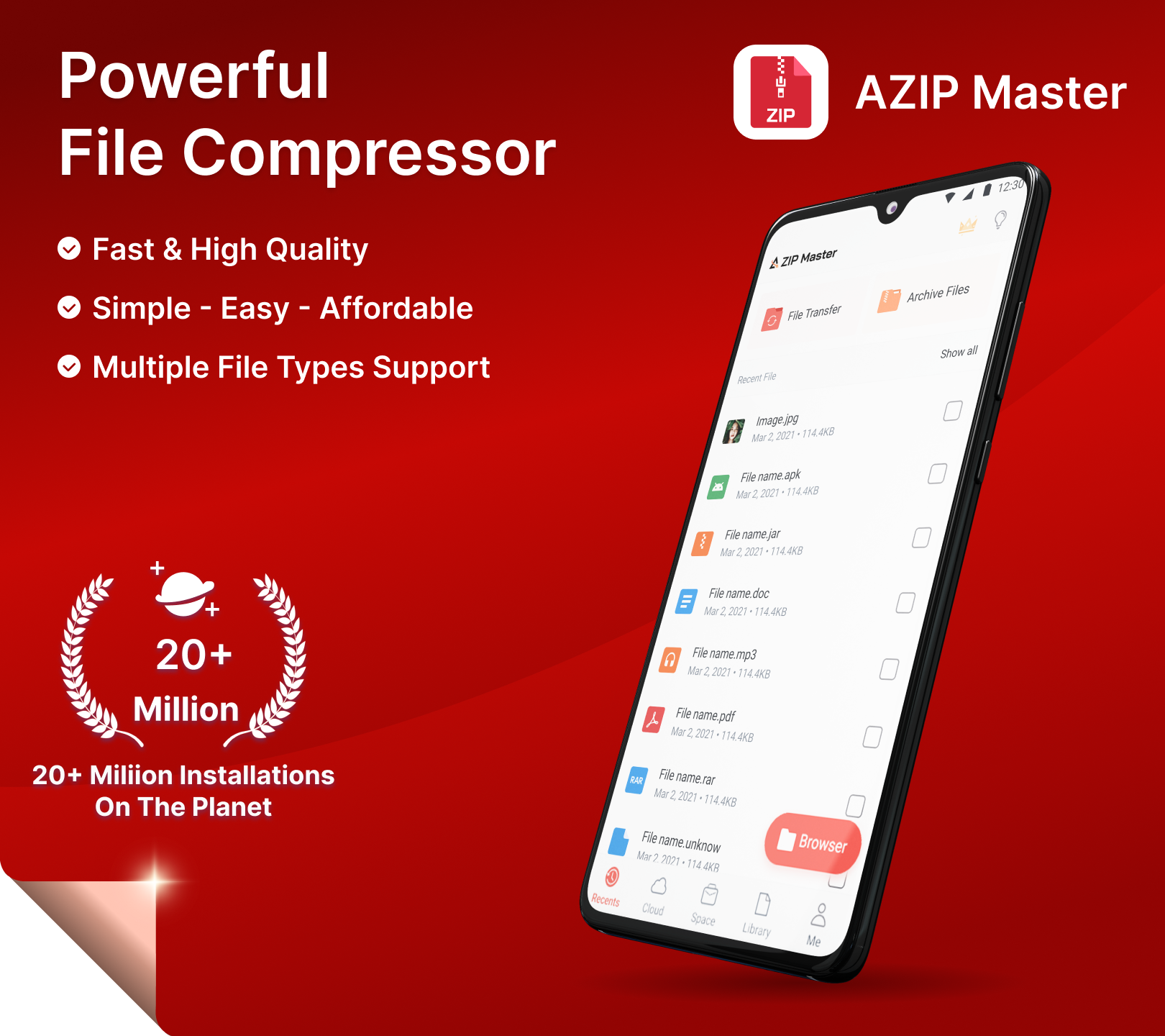 اسکرین شات 1 برنامه AZIP Master: ZIP / RAR, Unzip