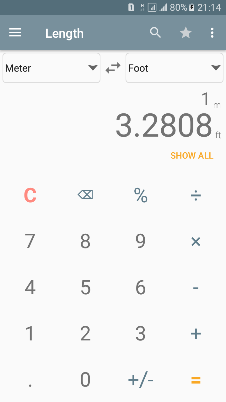 اسکرین شات 1 برنامه Unit Converter Calculator Plus