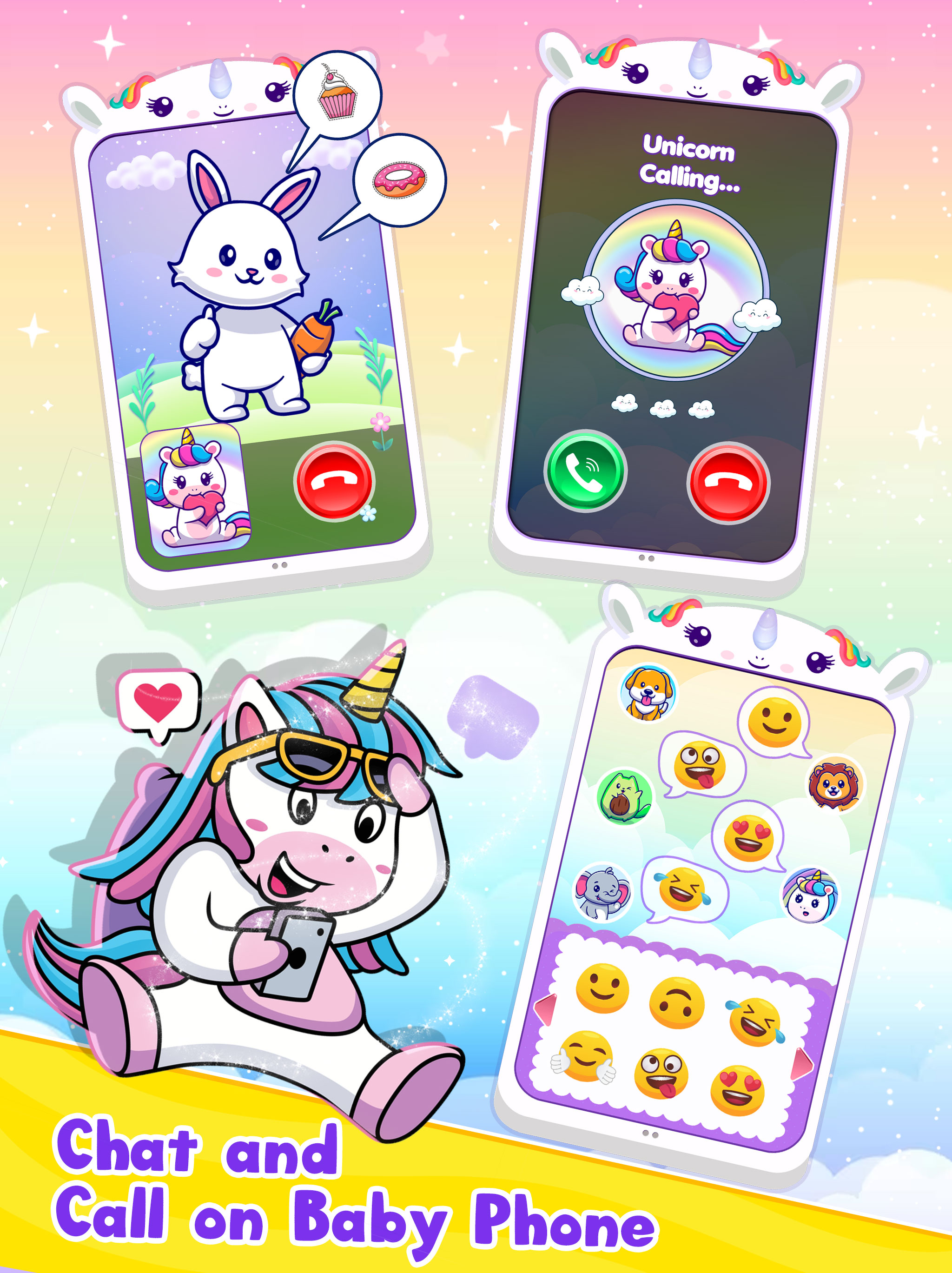 اسکرین شات 2 بازی Baby Unicorn Phone For Kids