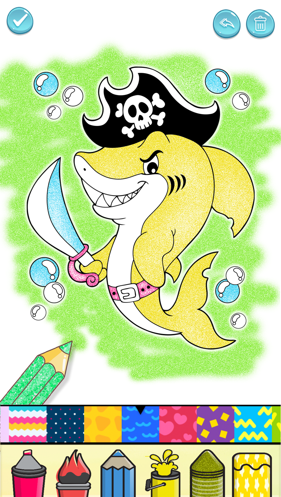 اسکرین شات 5 برنامه Baby Shark Glitter Coloring