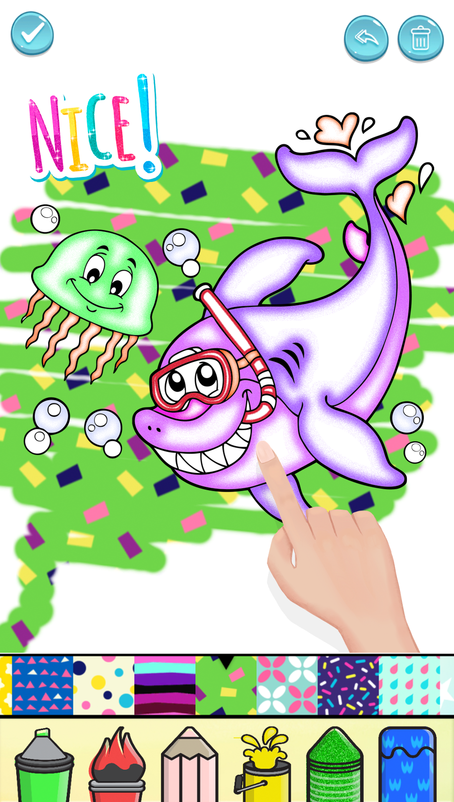 اسکرین شات 2 برنامه Baby Shark Glitter Coloring