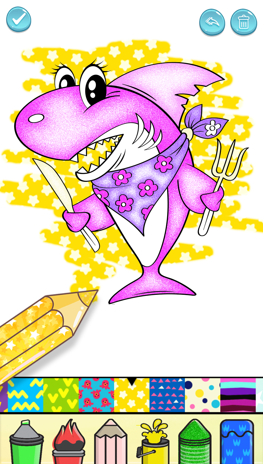 اسکرین شات 3 برنامه Baby Shark Glitter Coloring