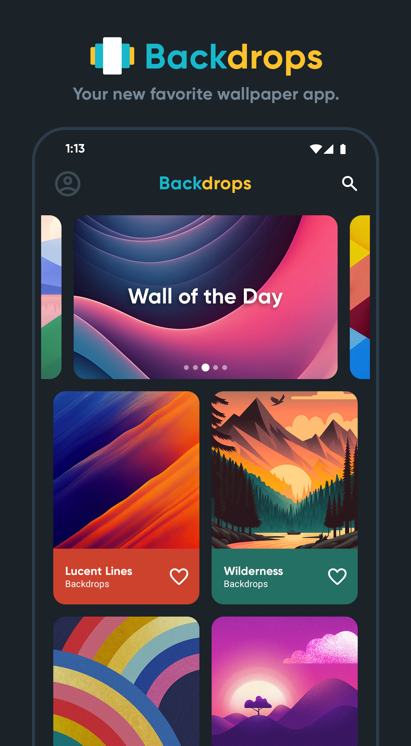 اسکرین شات 1 برنامه Backdrops - Wallpapers