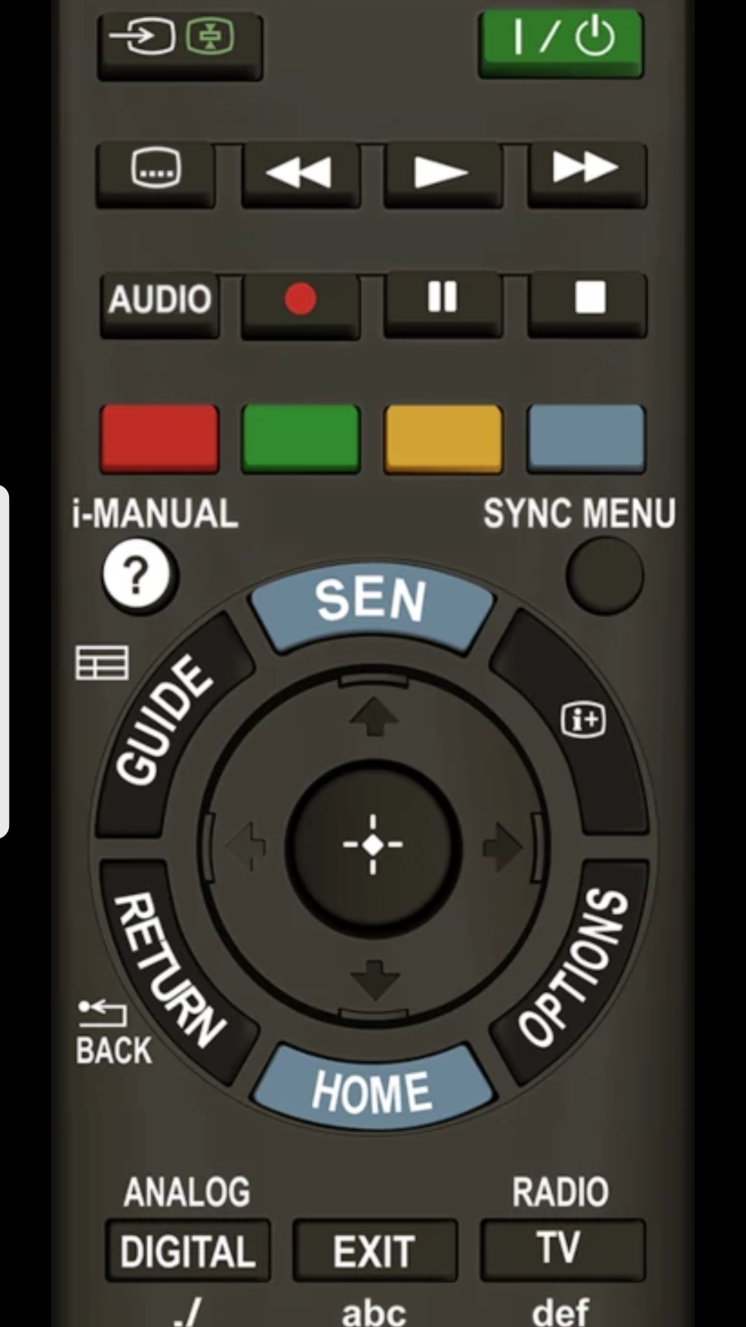 اسکرین شات 1 برنامه Remote Control for Sony TV