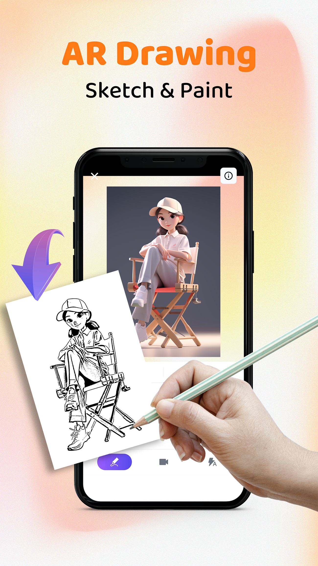 اسکرین شات 1 برنامه AR Drawing Sketch Paint