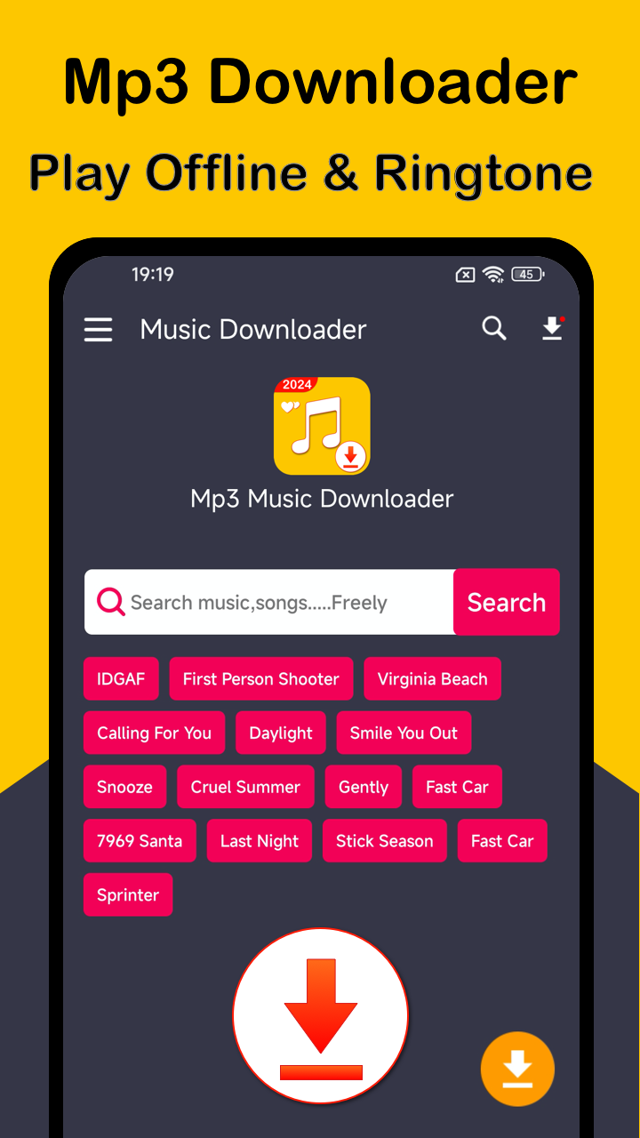 اسکرین شات 1 برنامه Mp3 Music Downloader + Player
