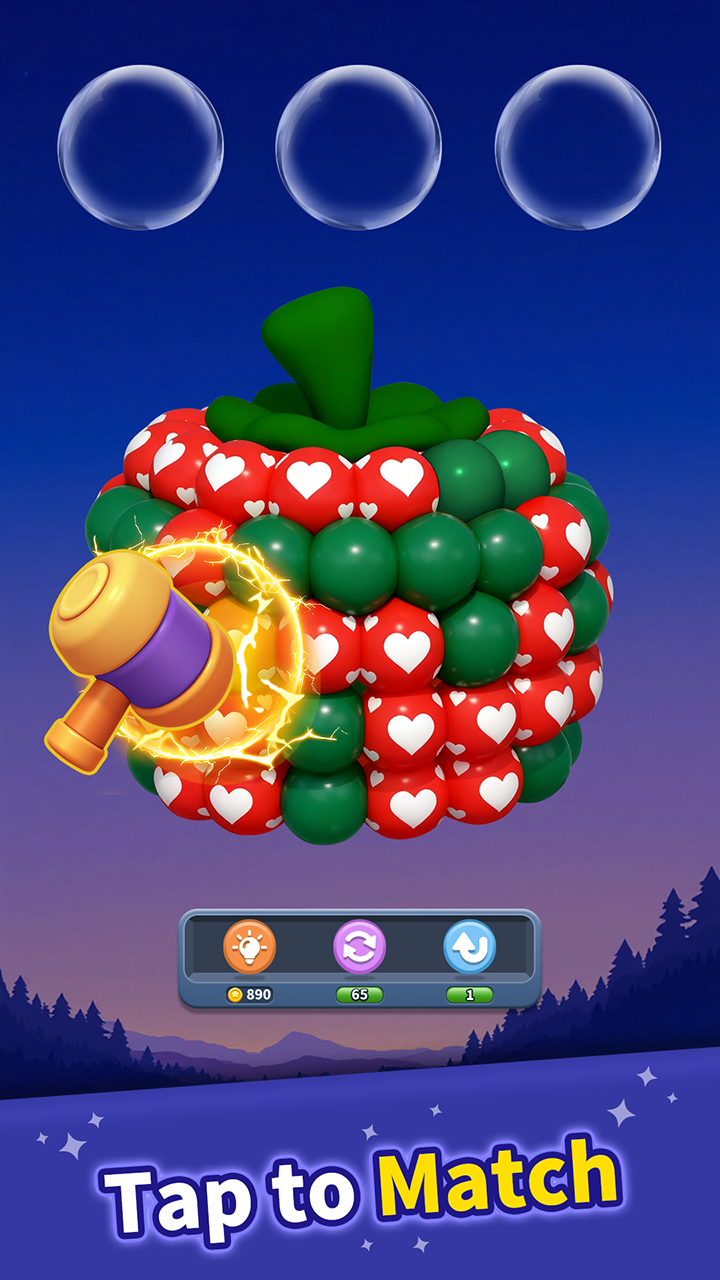اسکرین شات 3 بازی Balloon Triple Match: Match 3D
